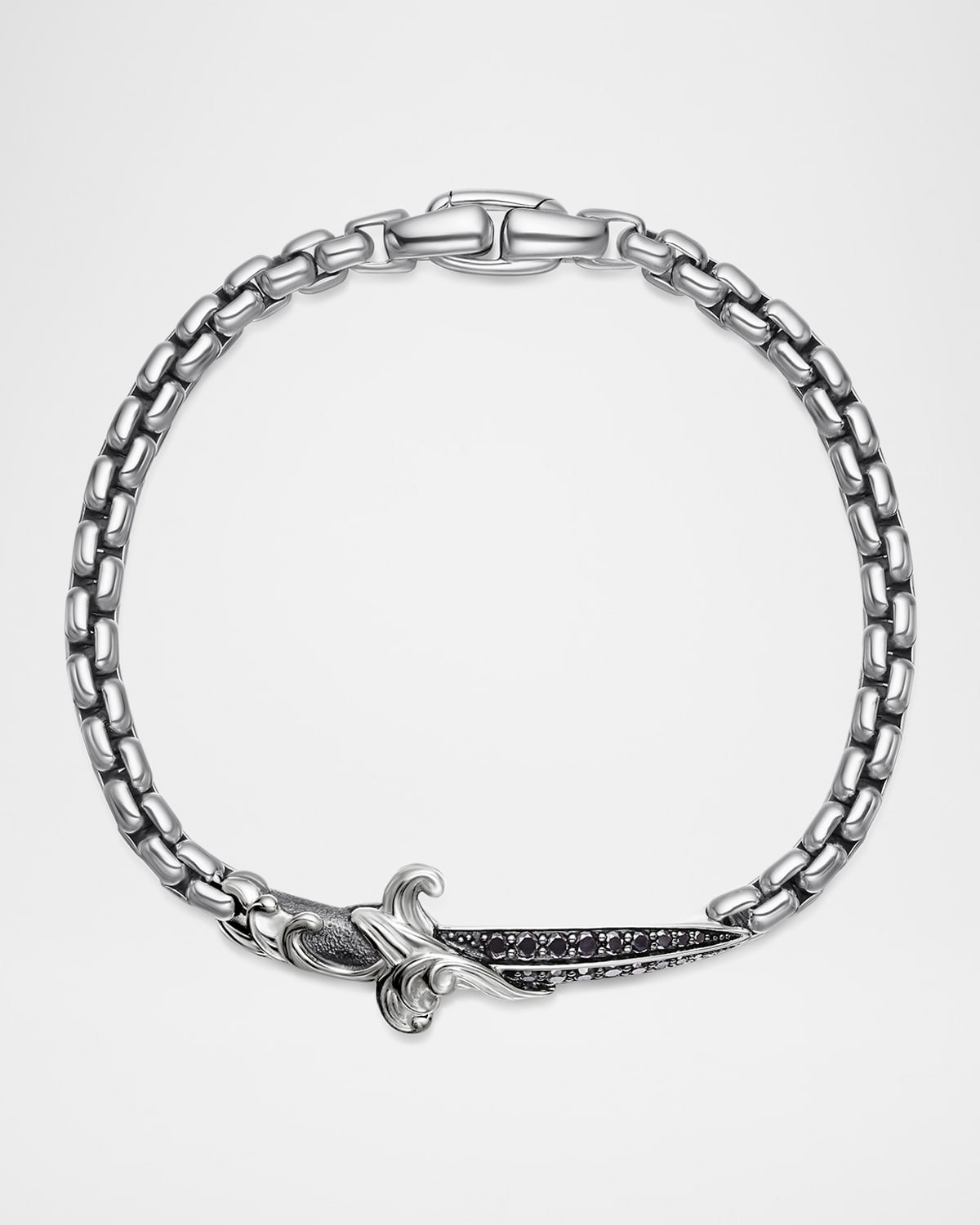 Men's Waves Dagger Bracelet in Silver, 5mm - 3