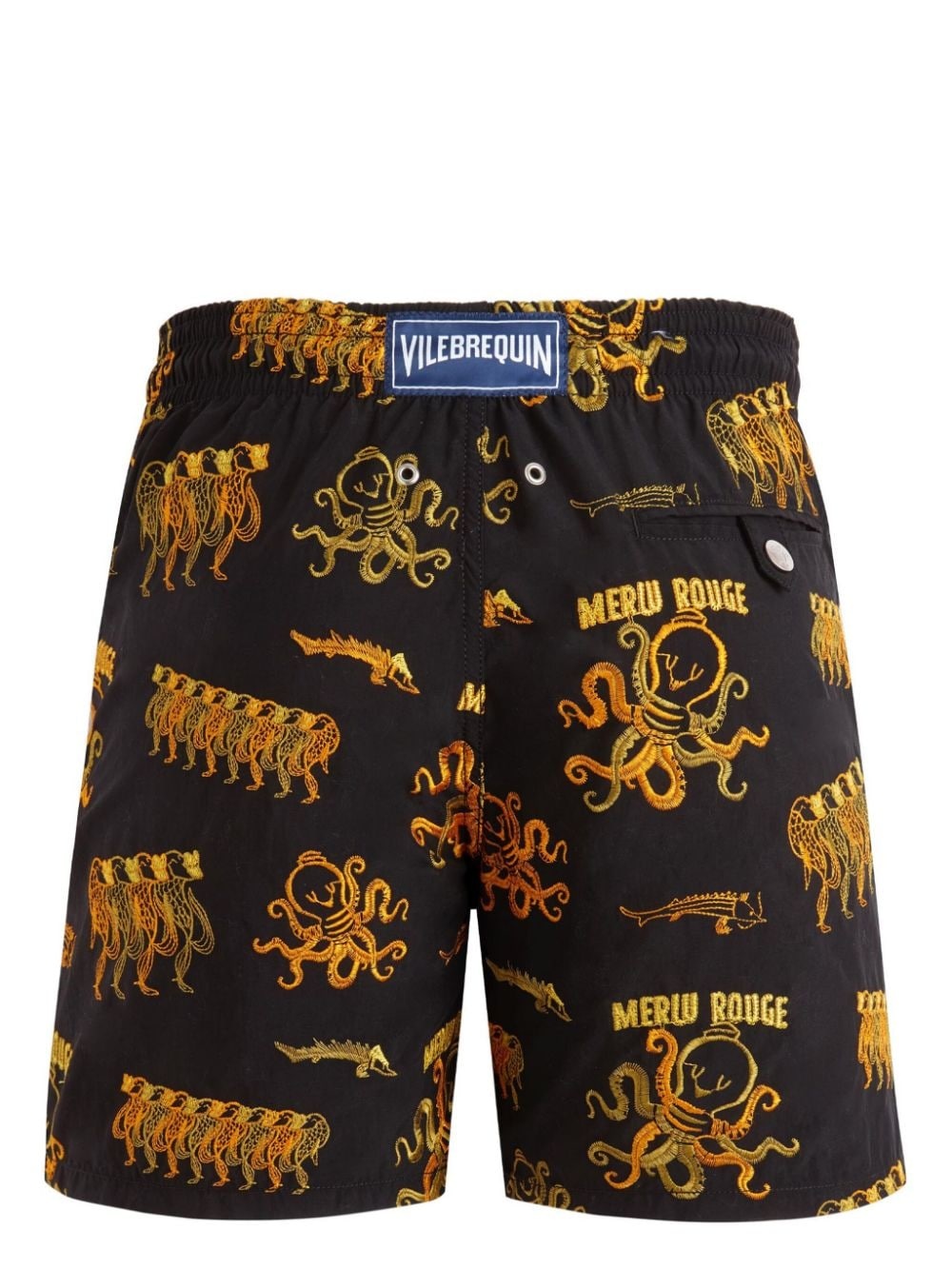 octopus-embroidered drawstring swim shorts - 2