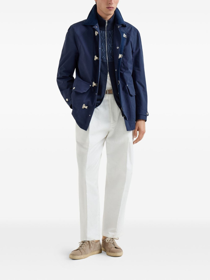 Brunello Cucinelli jacquard cable cotton cardigan outlook