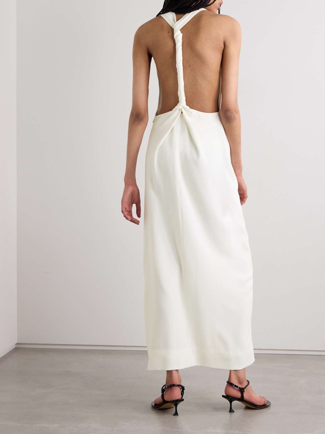 Selena twisted open-back crepe gown - 3