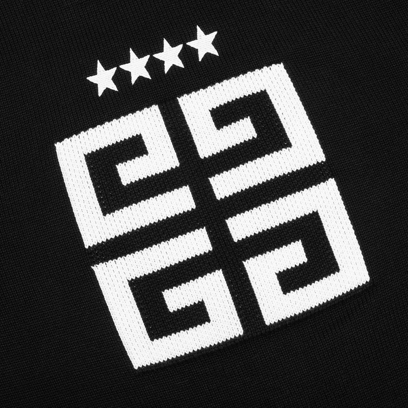 STAR EMBROIDERED 4G LOGO CARDIGAN - BLACK/WHITE 4