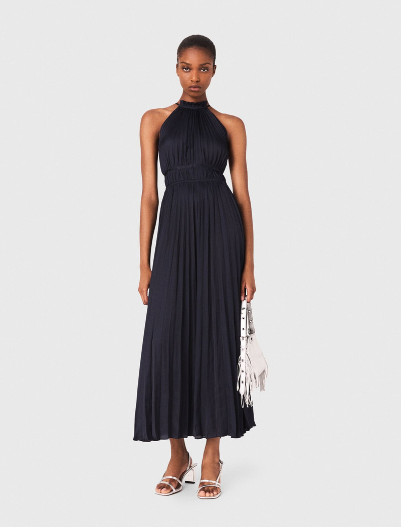maje Pleated satin maxi dress outlook