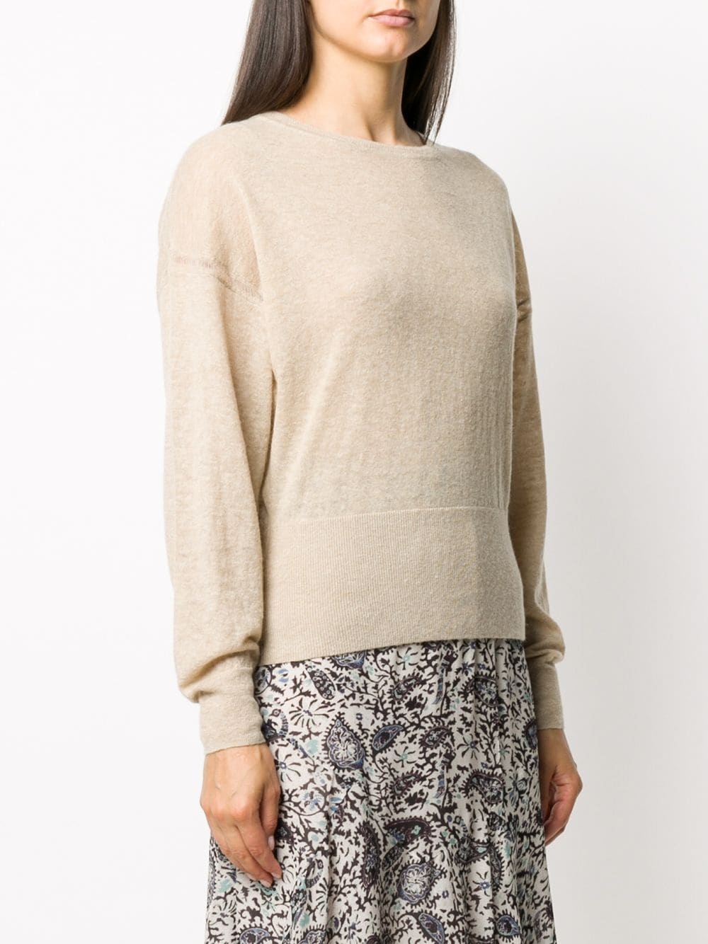 fine-knit round neck jumper - 3