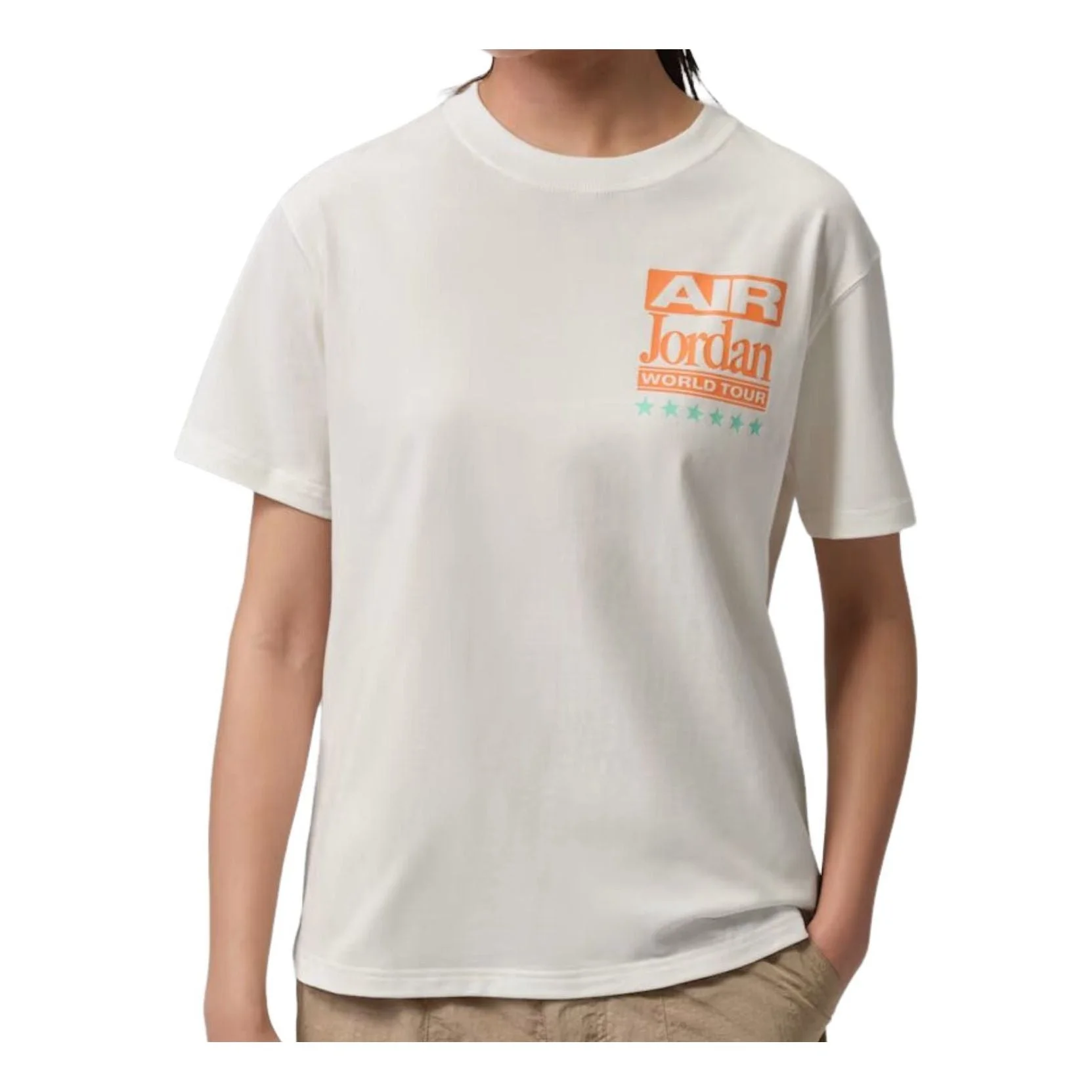(WMNS) Jordan Flight Girlfriend T-Shirt 'Sail' IF0831-133 - 1