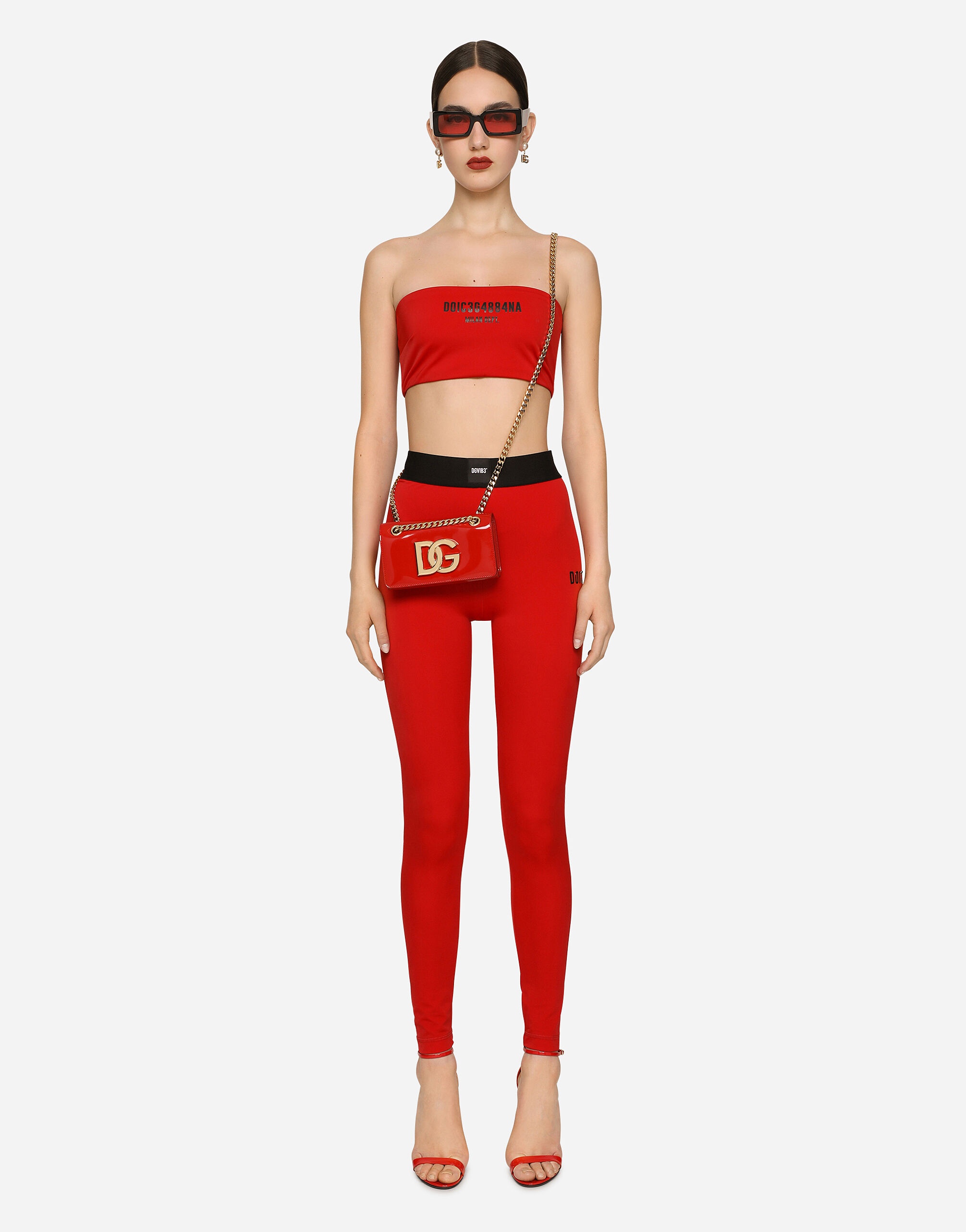 Spandex jersey leggings with elasticated band DGVIB3 - 1