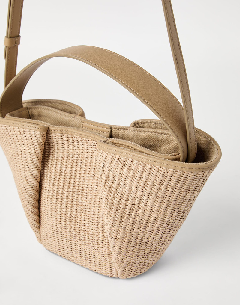 Marina shopper bag in techno cotton raffia 3