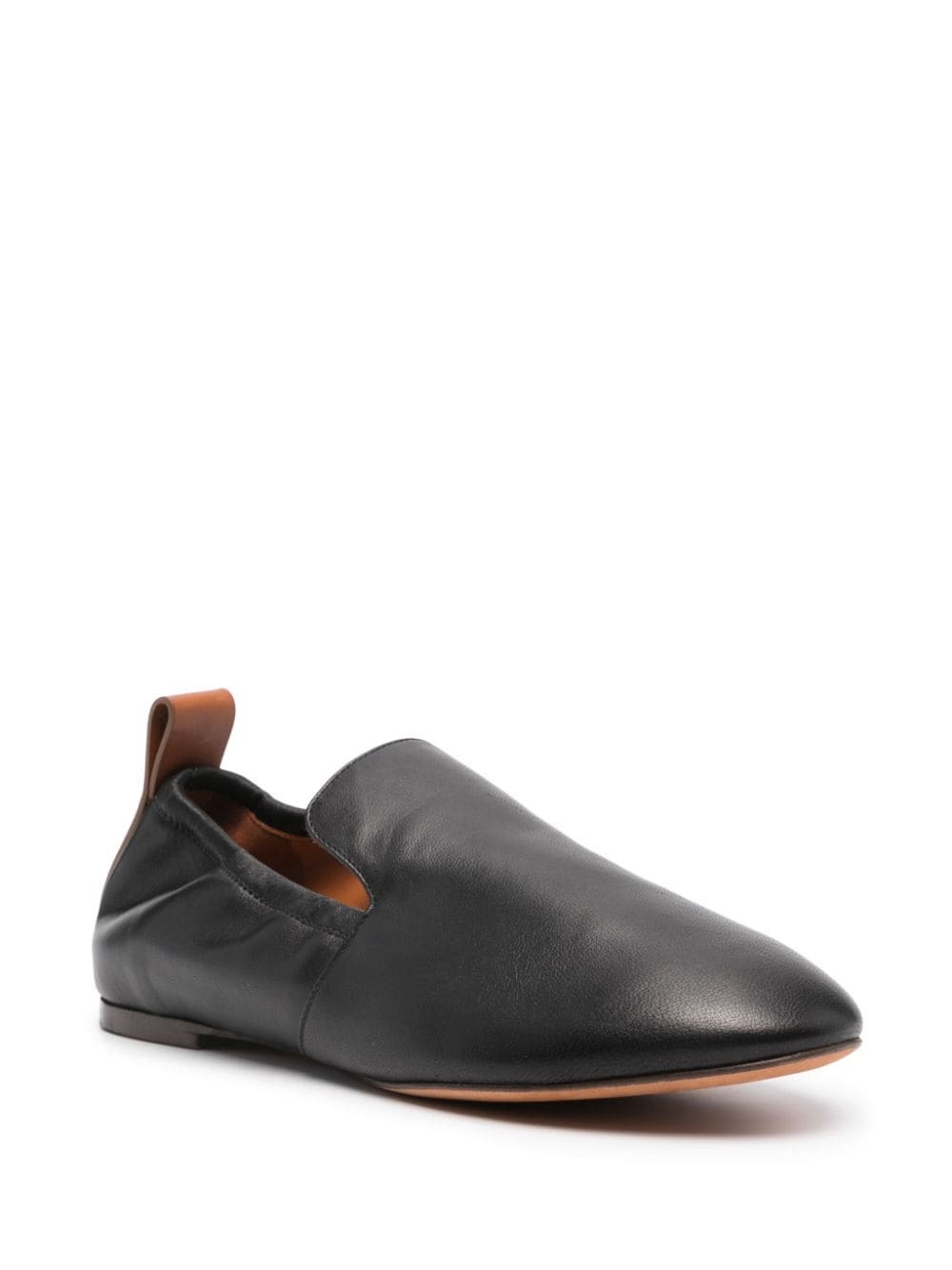 leather flat loafers - 2