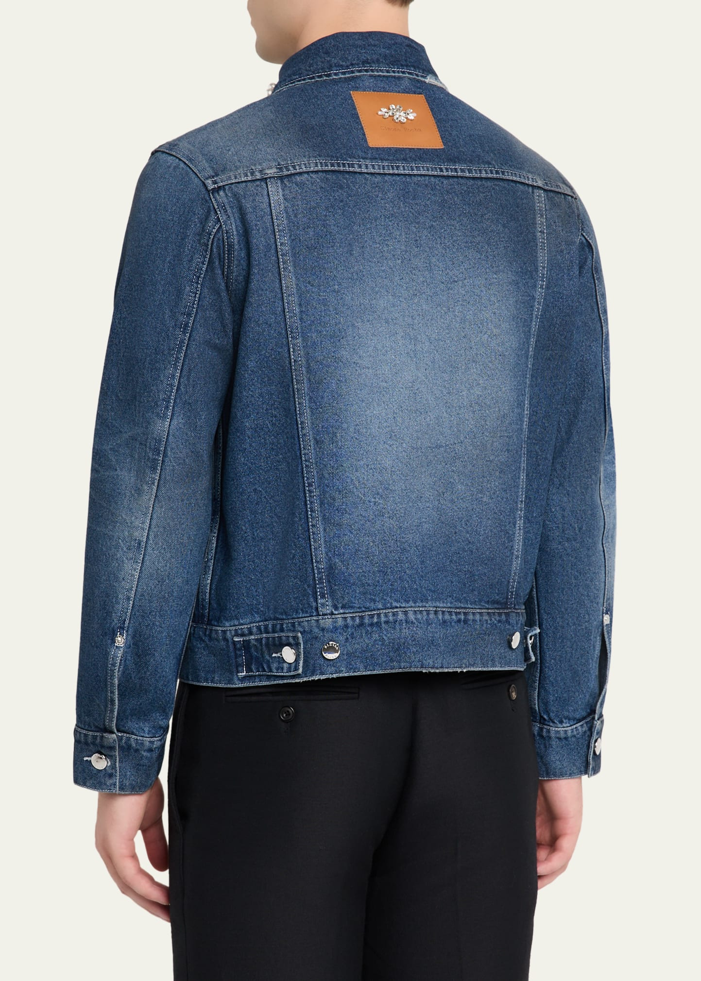 Men's Pearly-Collar Denim Trucker Jacket - 3