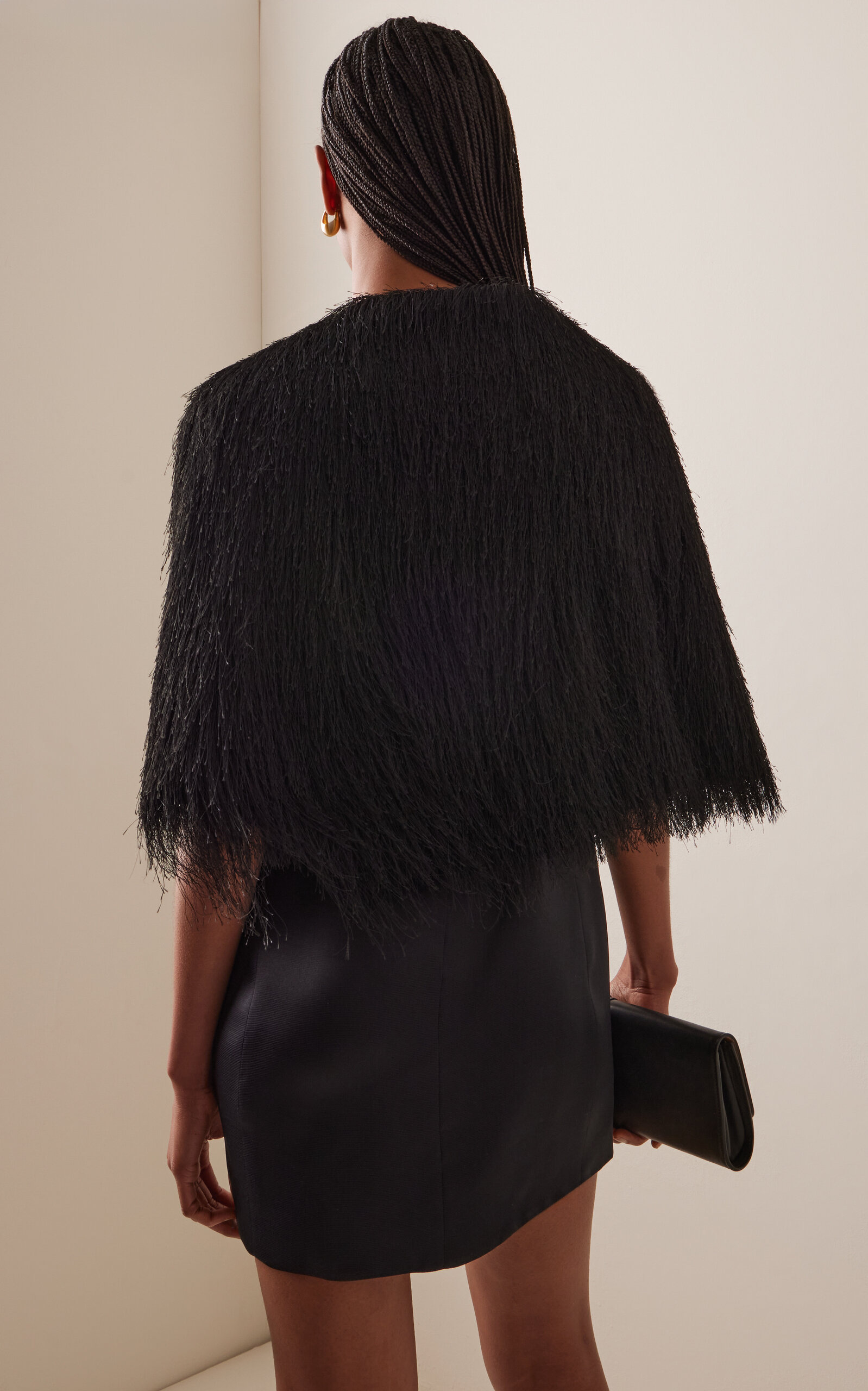 Pinla Fringed Cape black - 4