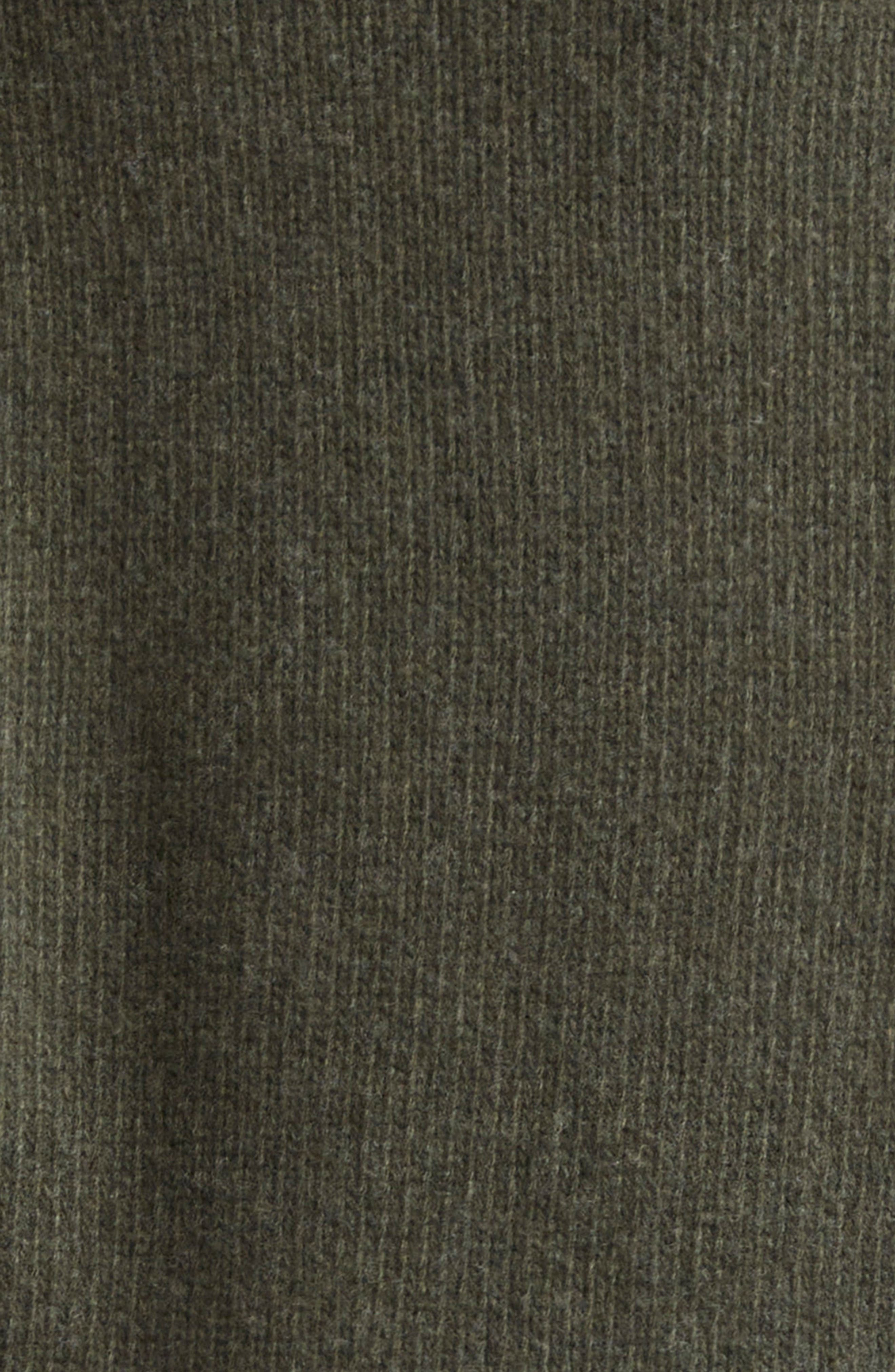 Stella McCartney Snakeskin Embossed Faux Leather & Virgin Wool Sweater in Dark Khaki at Nordstrom - 7