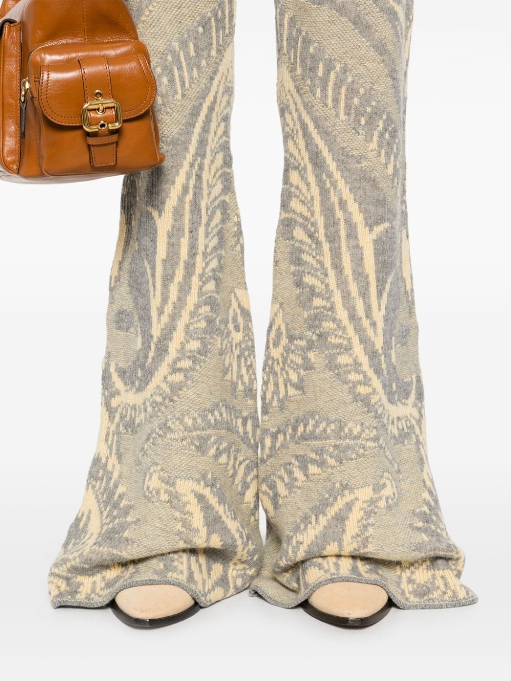 patterned-intarsia trousers - 5