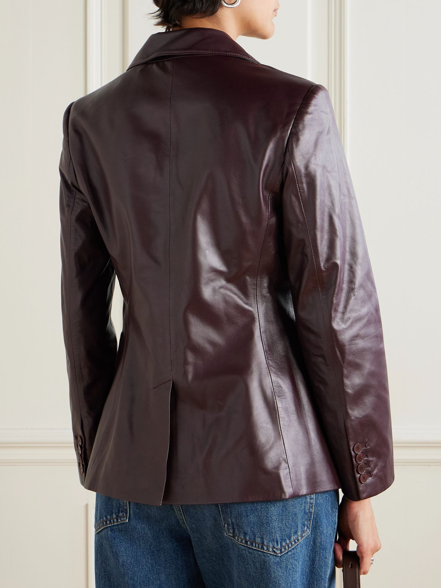 Glenview leather blazer Plum - 3