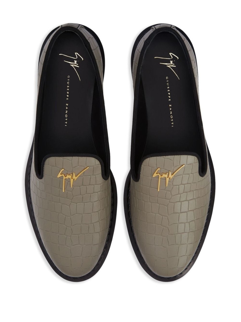 Tim logo-lettering loafers 4