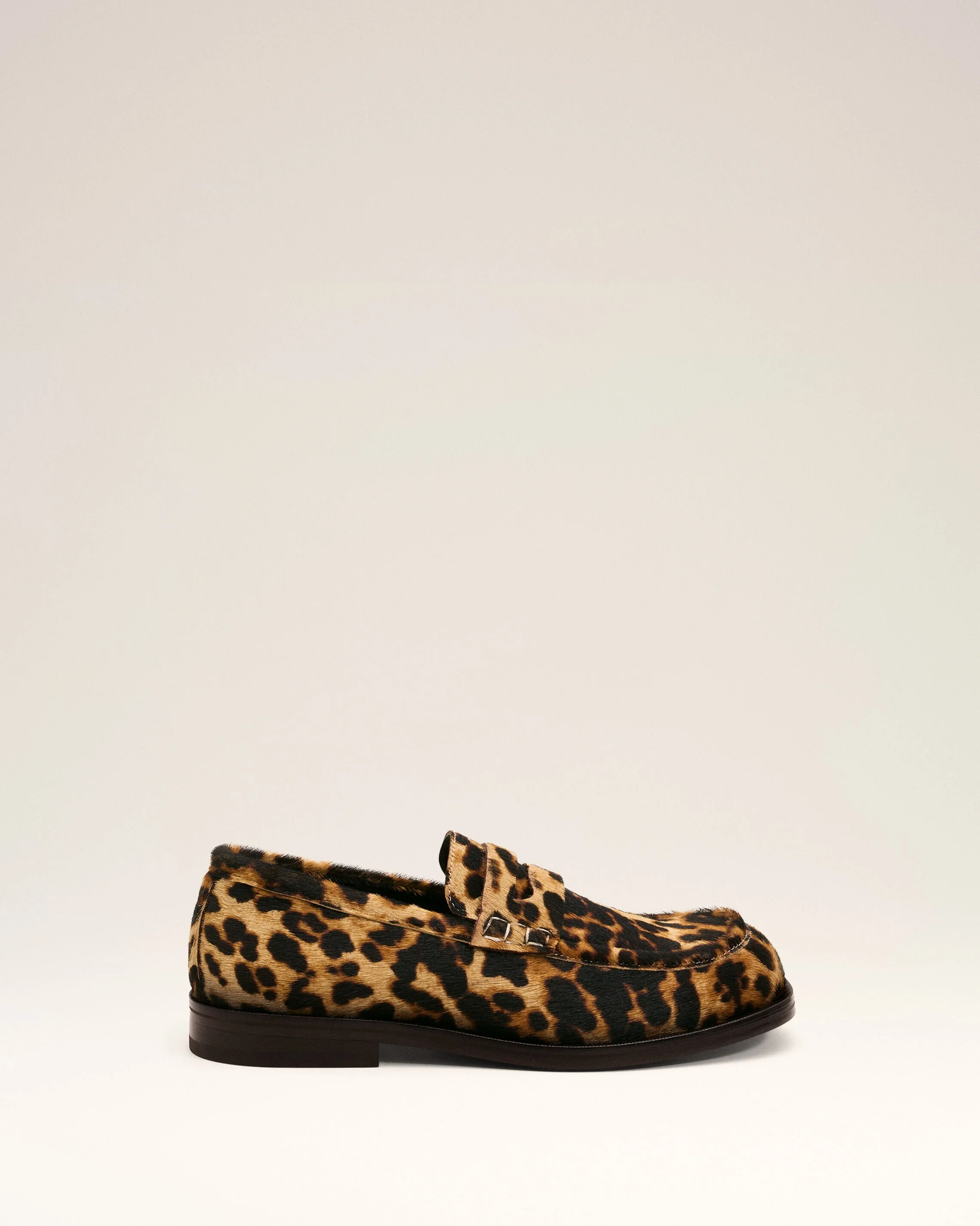 LEOPARD PRINT COWHIDE LEATHER LOAFERS - 1