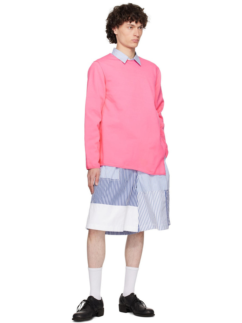 Comme des Garçons Homme Plus Pink Asymmetrical Sweatshirt outlook