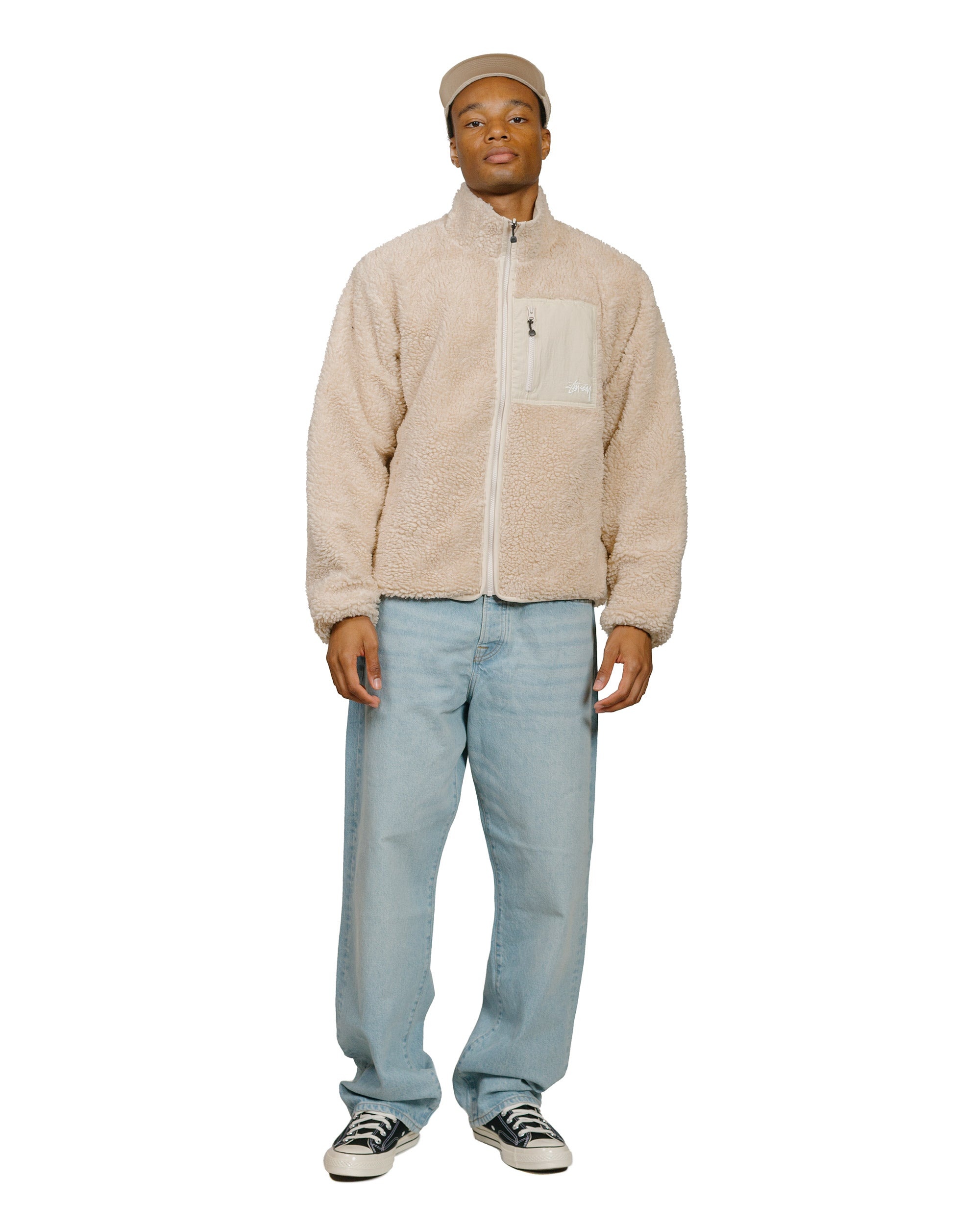 Stüssy Sherpa Reversible Jacket Natural - 5