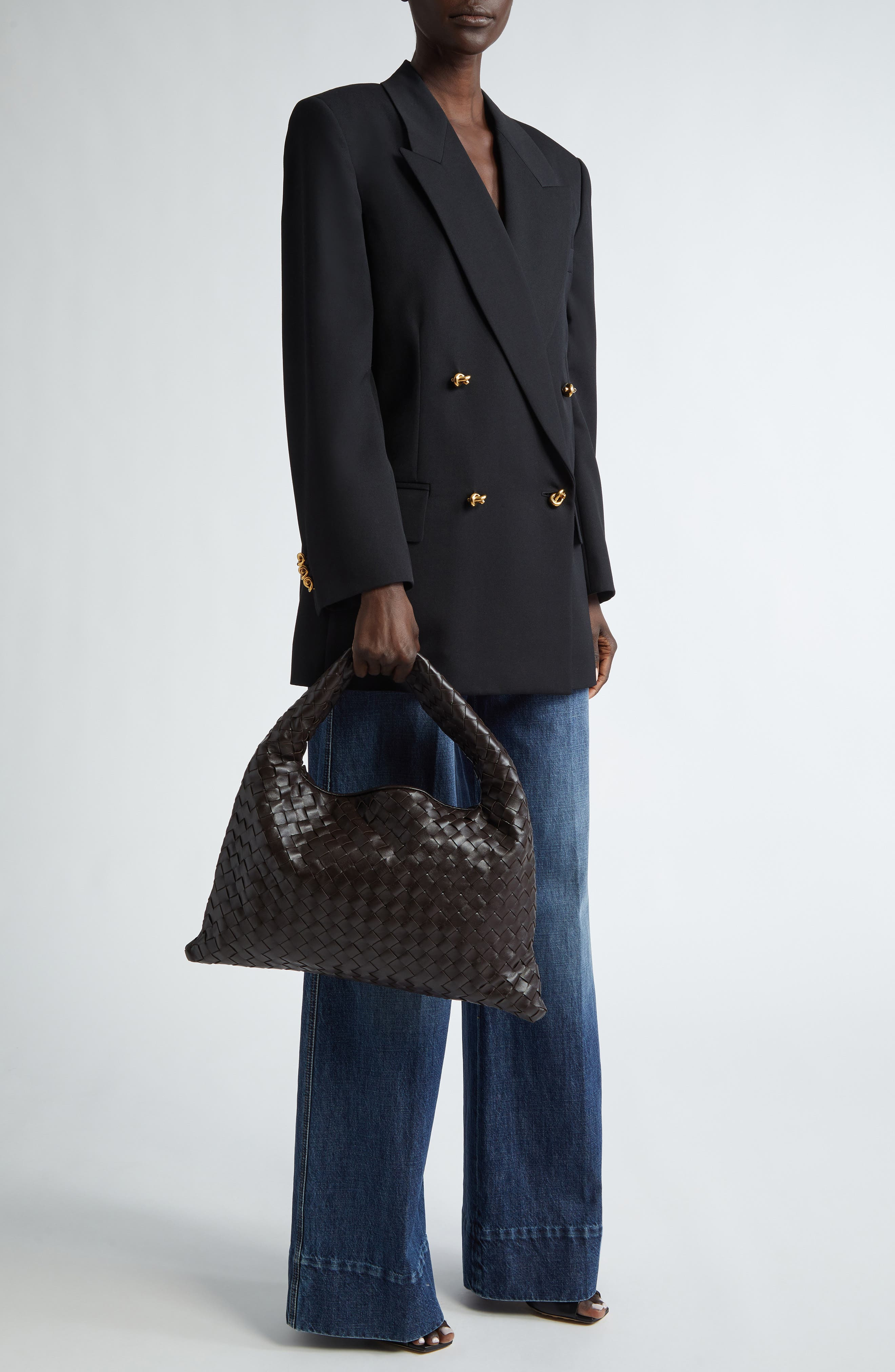 Small Hop Intrecciato Leather Hobo Bag - 2