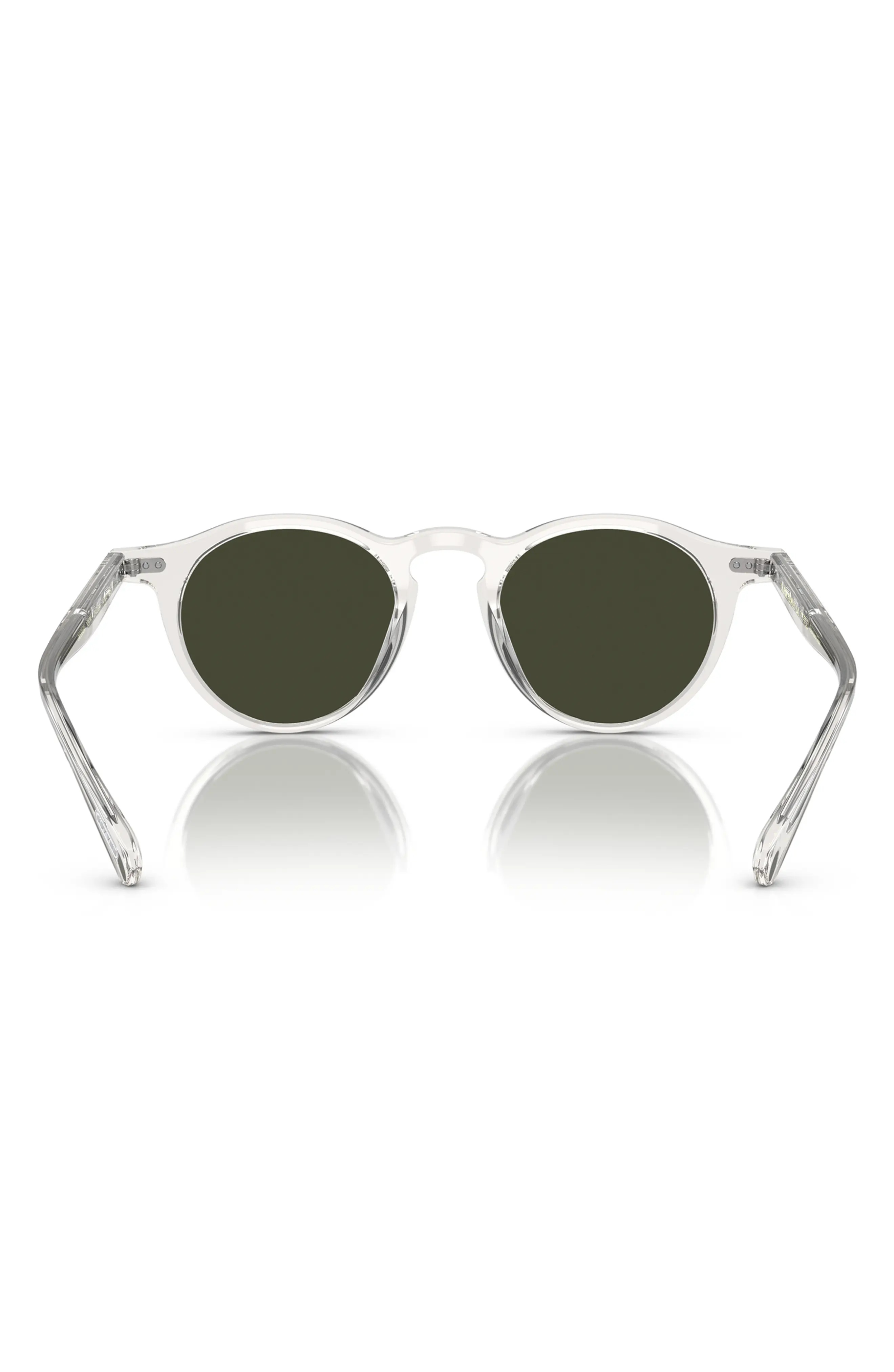 OP-13 47mm Polarized Round Sunglasses in Dark Grey/Transparent - 3