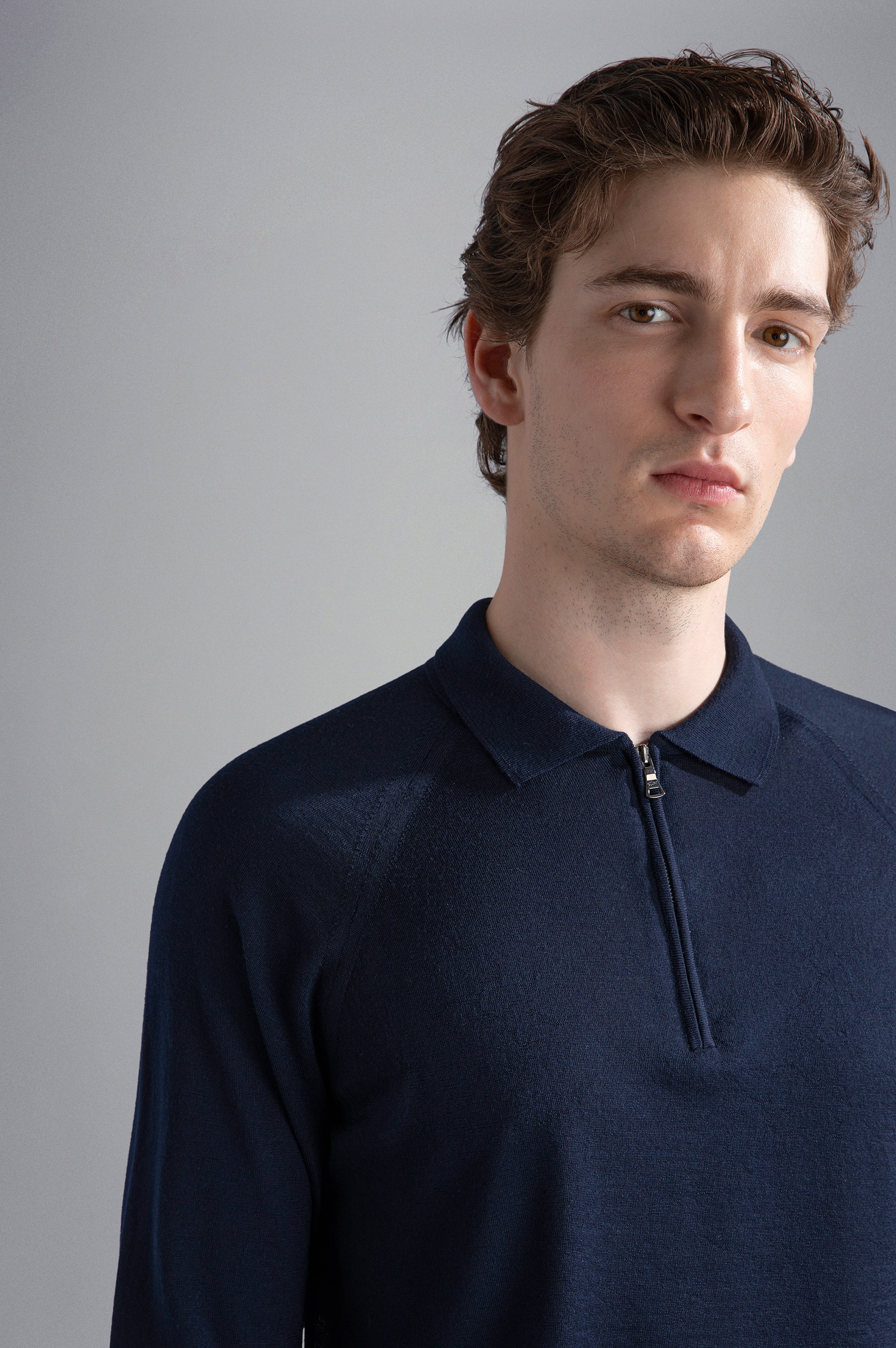 WOOL POLO SHIRT WITH ZIP - 4