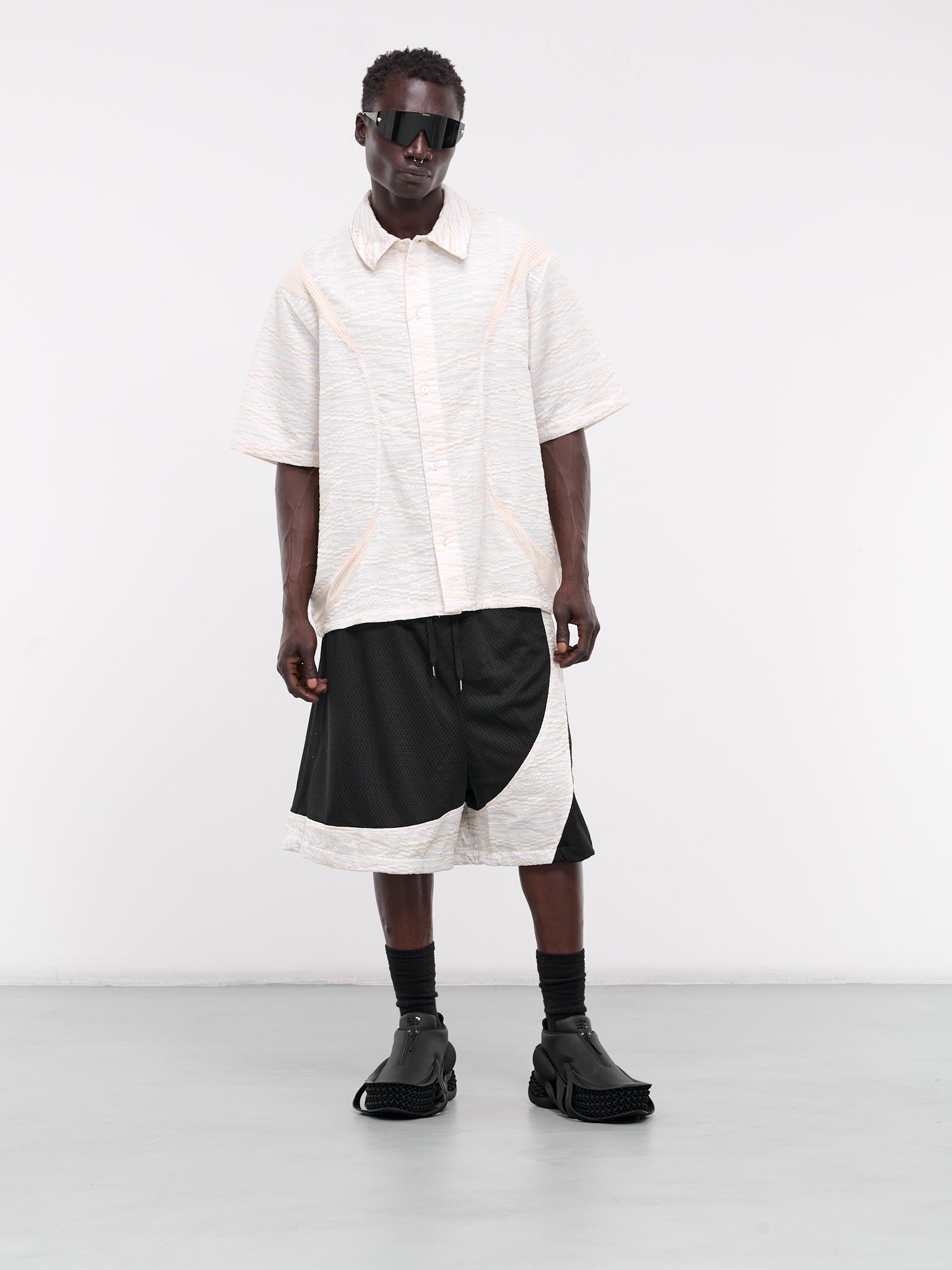 NAMESAKE Chand Paneled Basketball Shorts | hlorenzo | REVERSIBLE