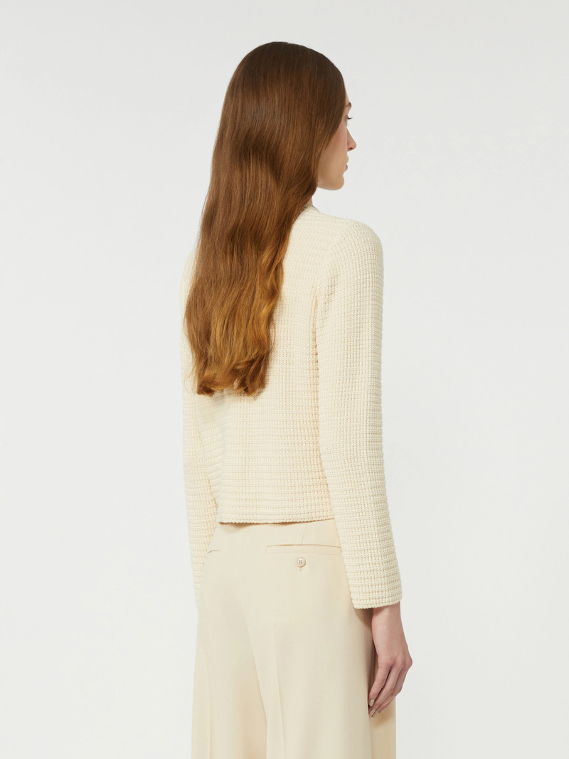 VODKA Cropped cotton cardigan - ECRU 4