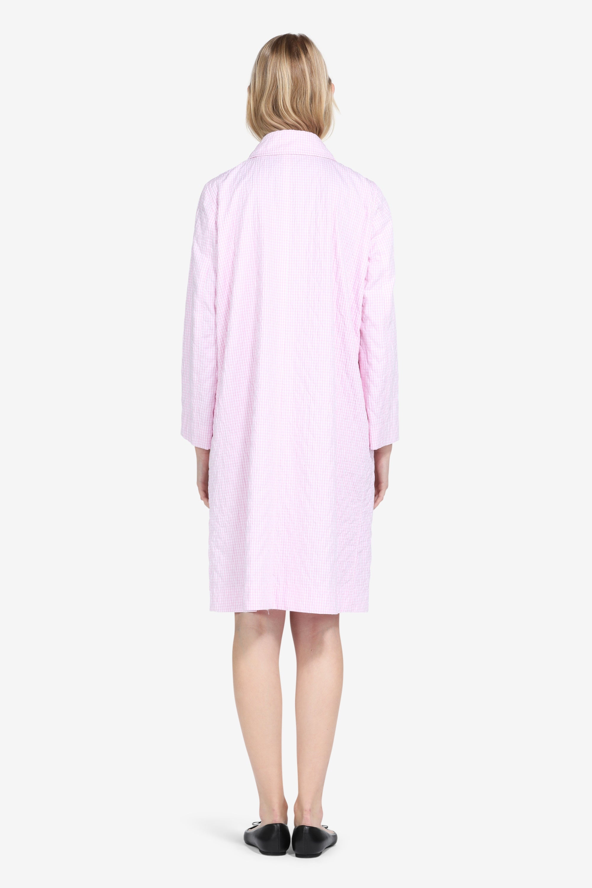 GINGHAM-PRINT COTTON COAT - 2