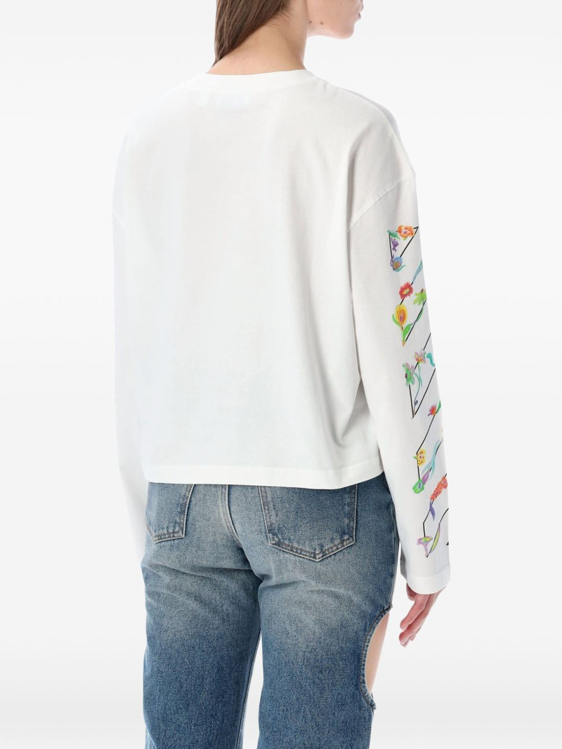 Off-White floral-print long-sleeve T-shirt outlook
