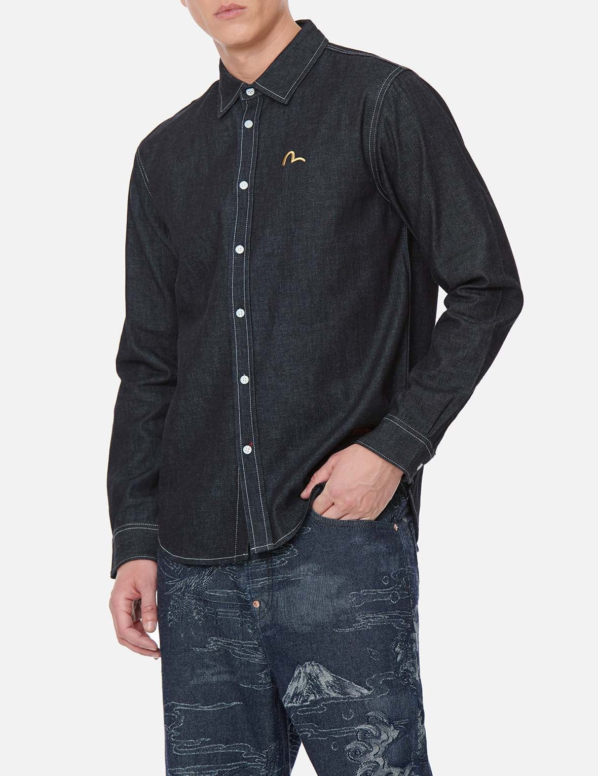 Komainu Framed Graphic Print Denim Shirt - 4