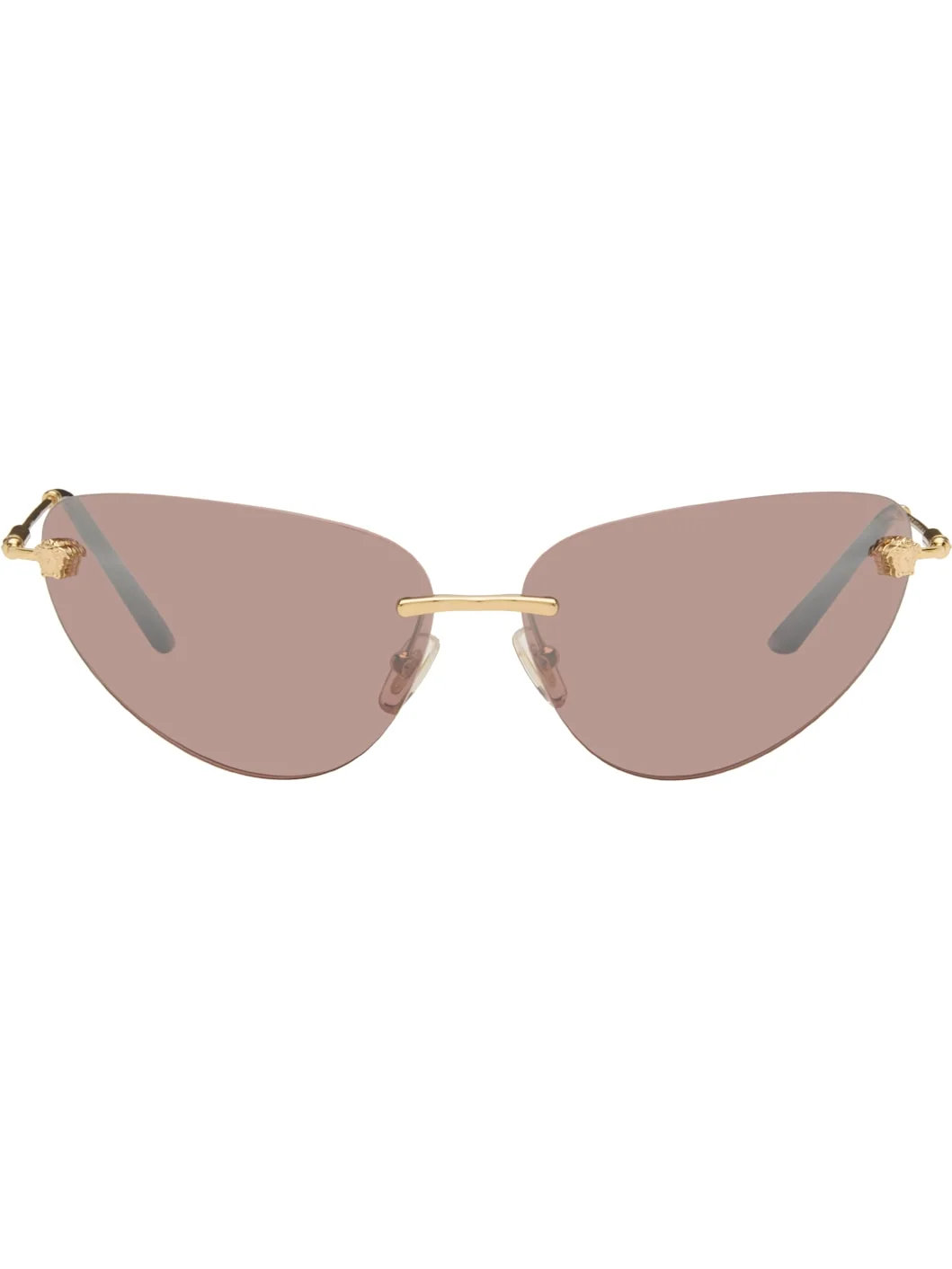 Gold & Pink Medusa Cat-Eye Sunglasses - 1