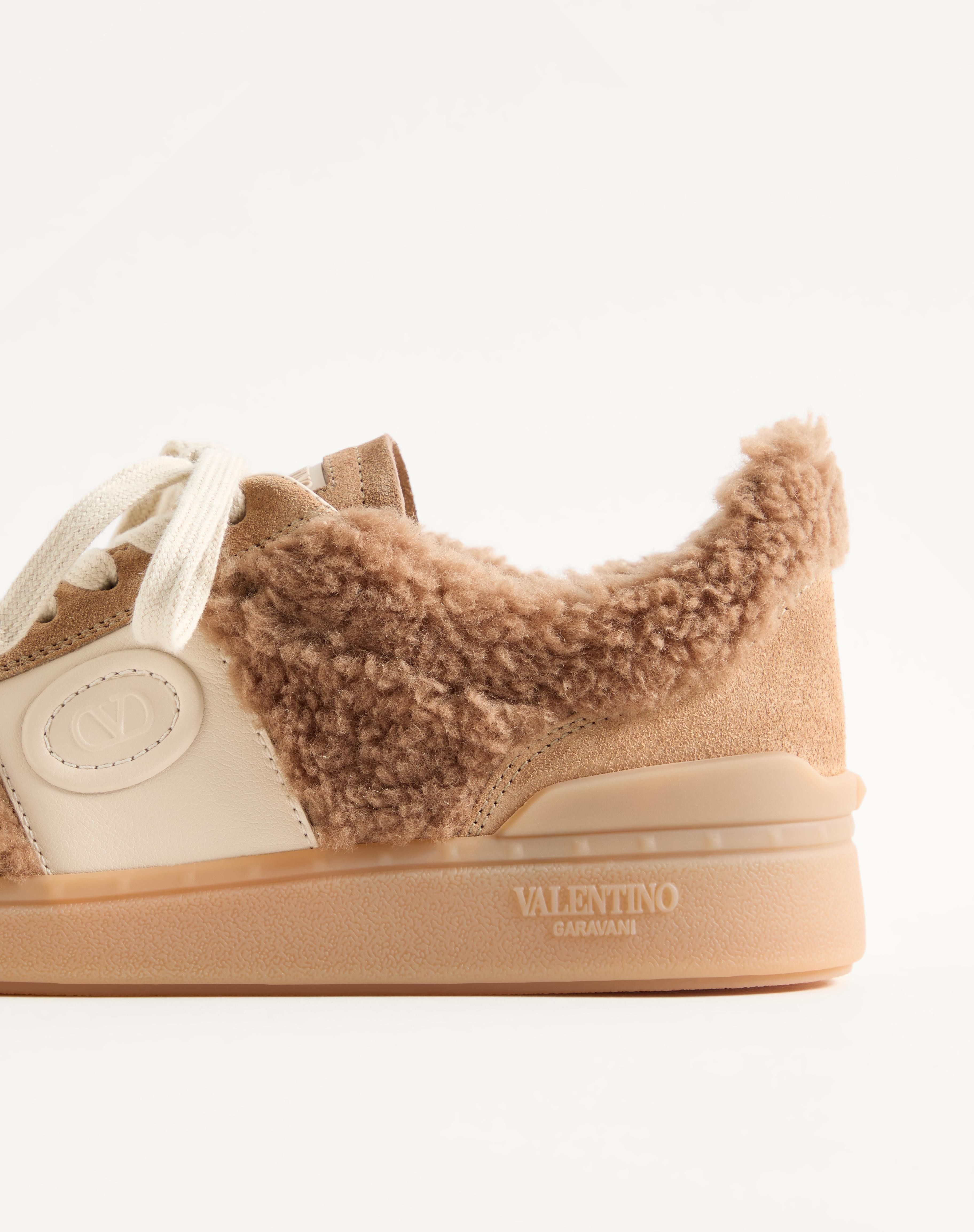 UPVILLAGE SNEAKER IN WOOL AND CRUST LEATHER - 8