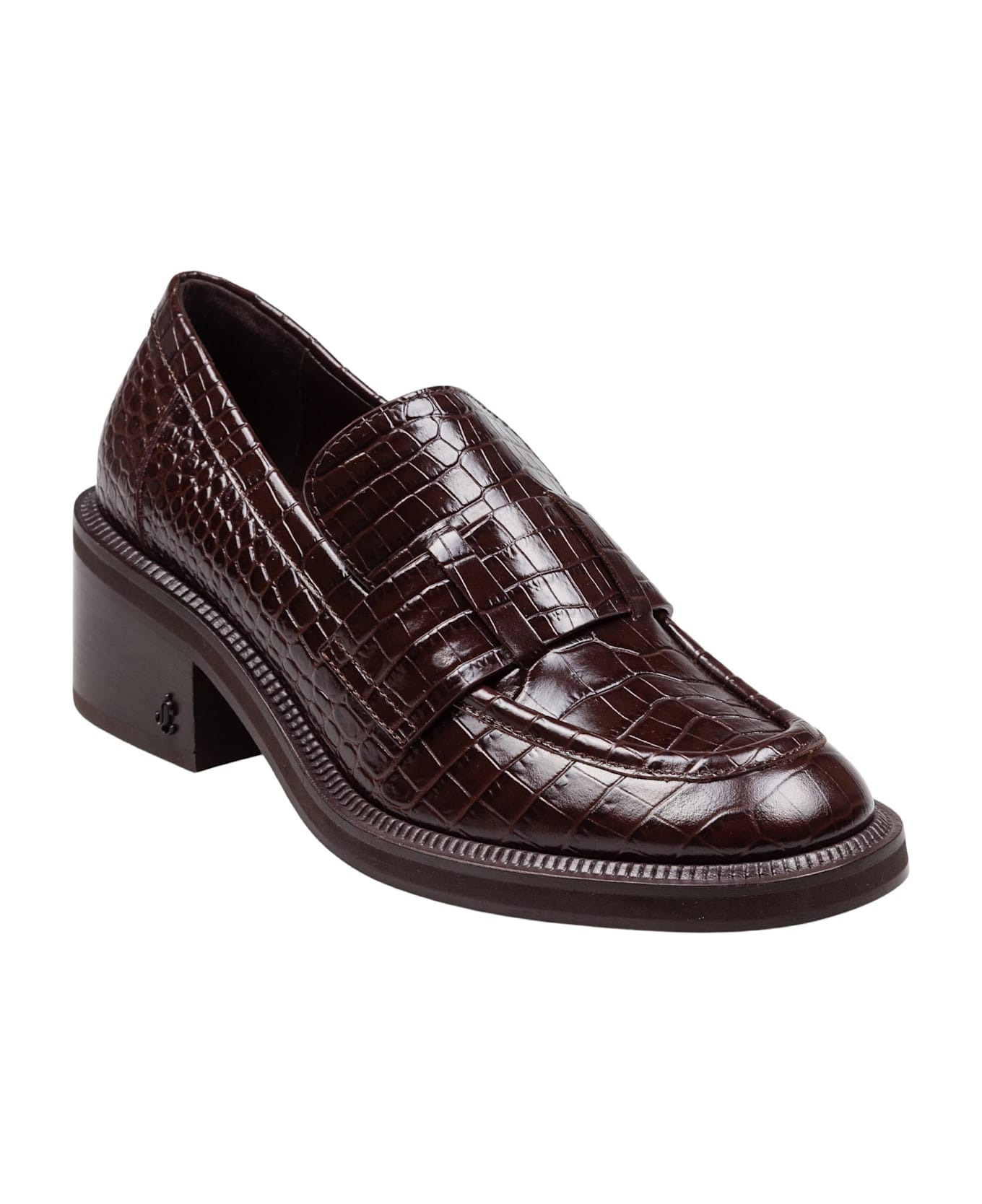 Tylor Loafer In Crocodile Print Leather, Chocolate Color - 4