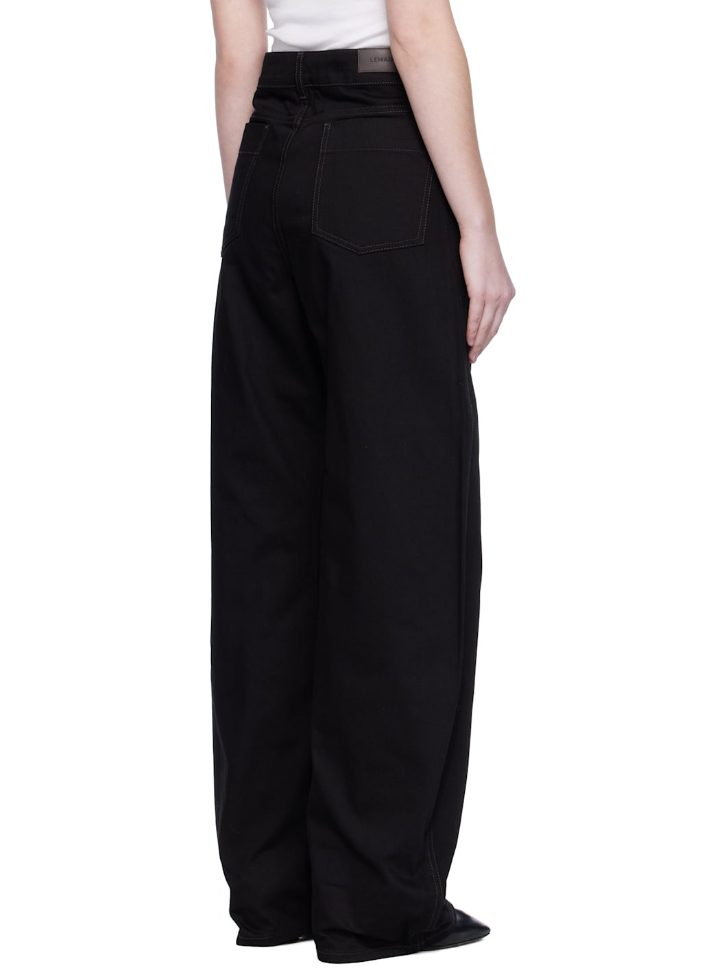 Black High Waisted Curved Jeans - 3