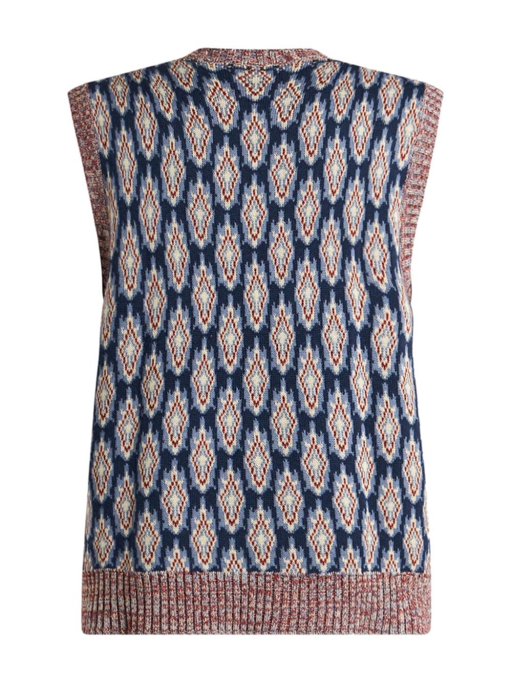 Pegaso-appliquÃ© jacquard-pattern waistcoat - 6