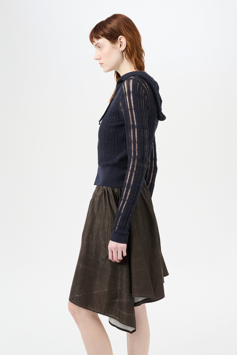 Compact Hood Washed Navy Tech Cotton 5