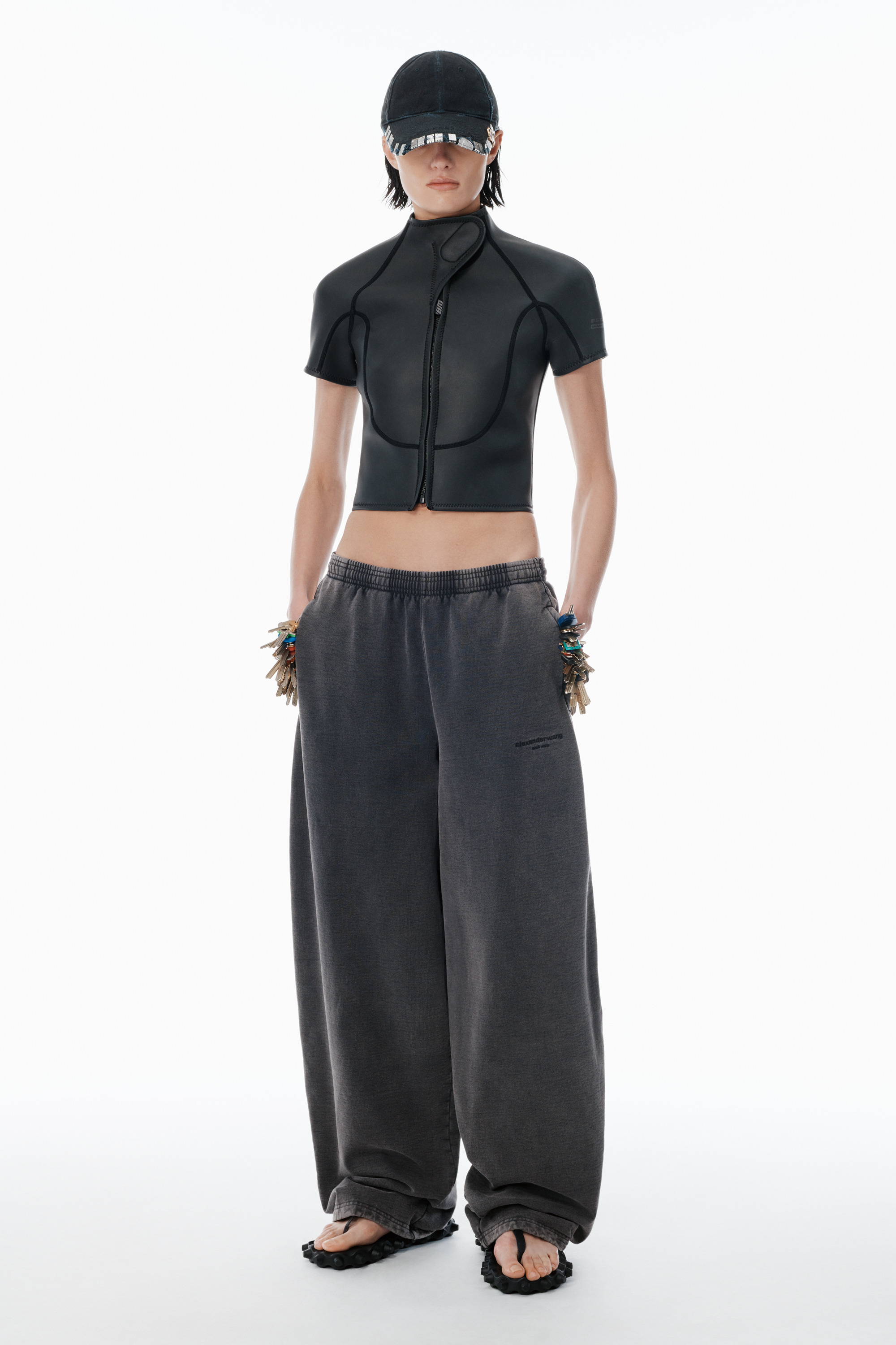Black Wide-Leg Sweatpants - 2