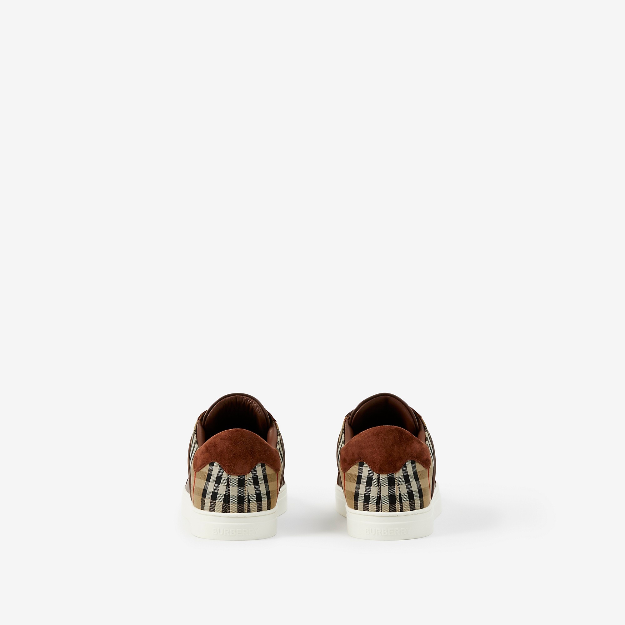 Leather, Suede and Check Sneakers - 4