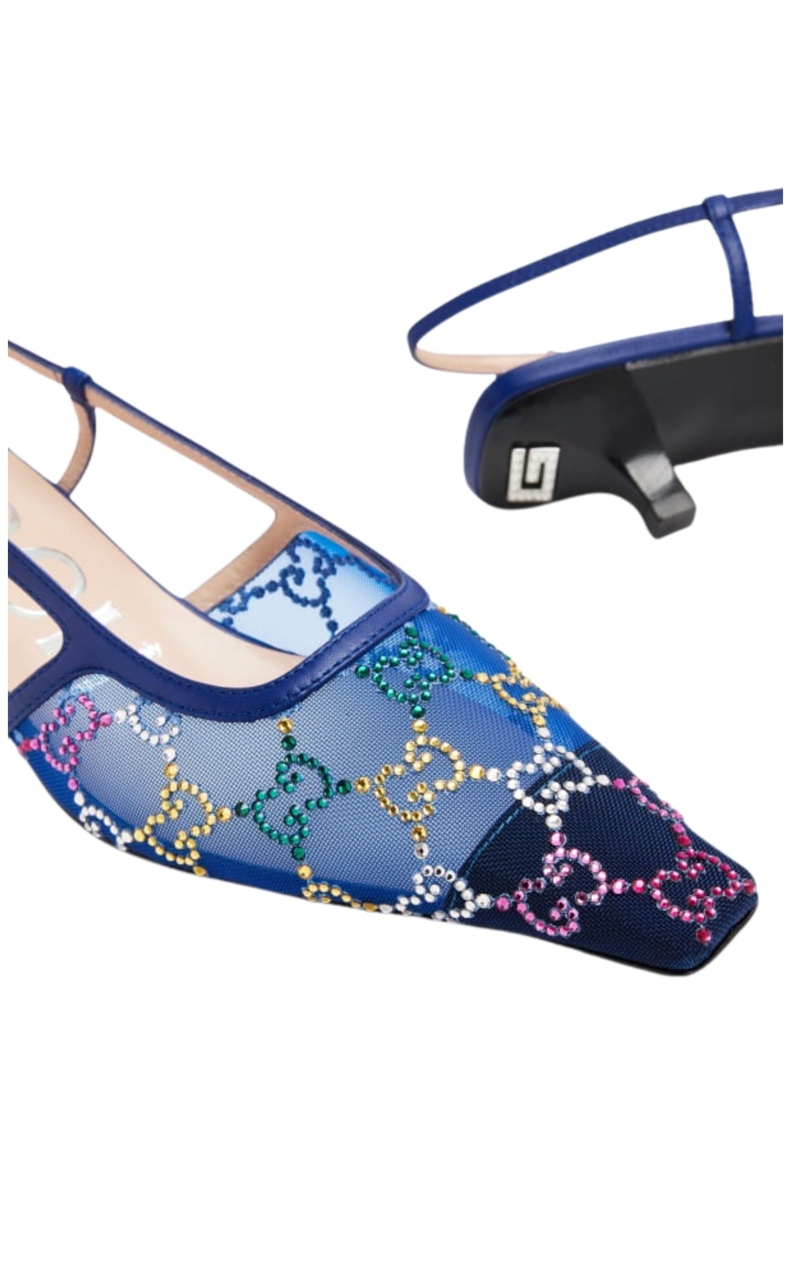 GG Crystal Slingback Heels 30mm - 6