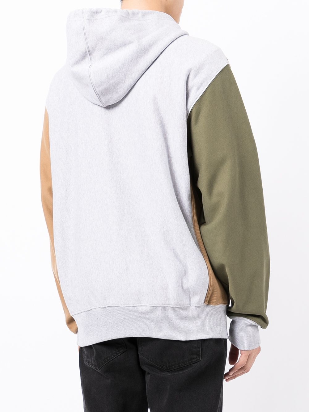 multi-panel drawstring hoodie - 4