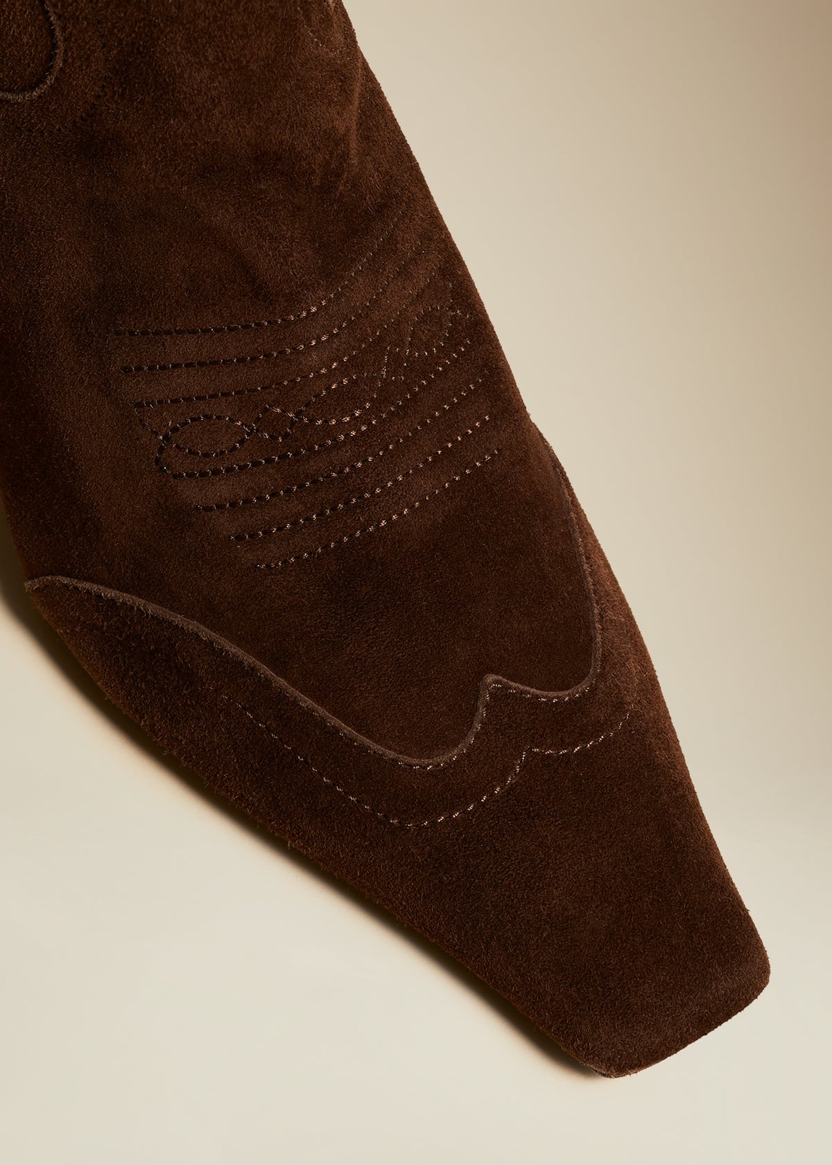 The Dallas Knee High Boot in Coffee Suede - 4