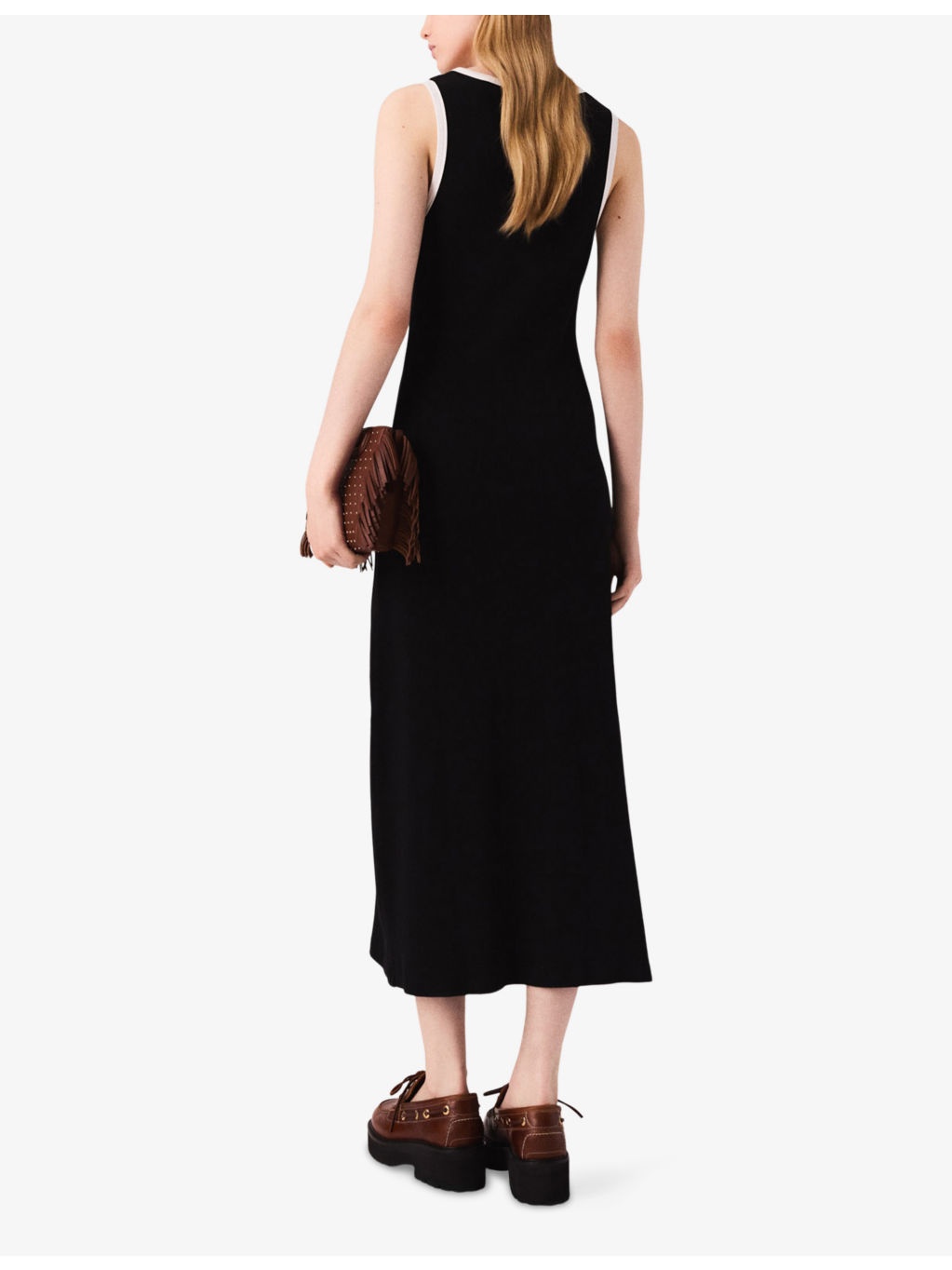 Sleeveless Contrast-Trim Cotton-Jersey Maxi Dress - 4