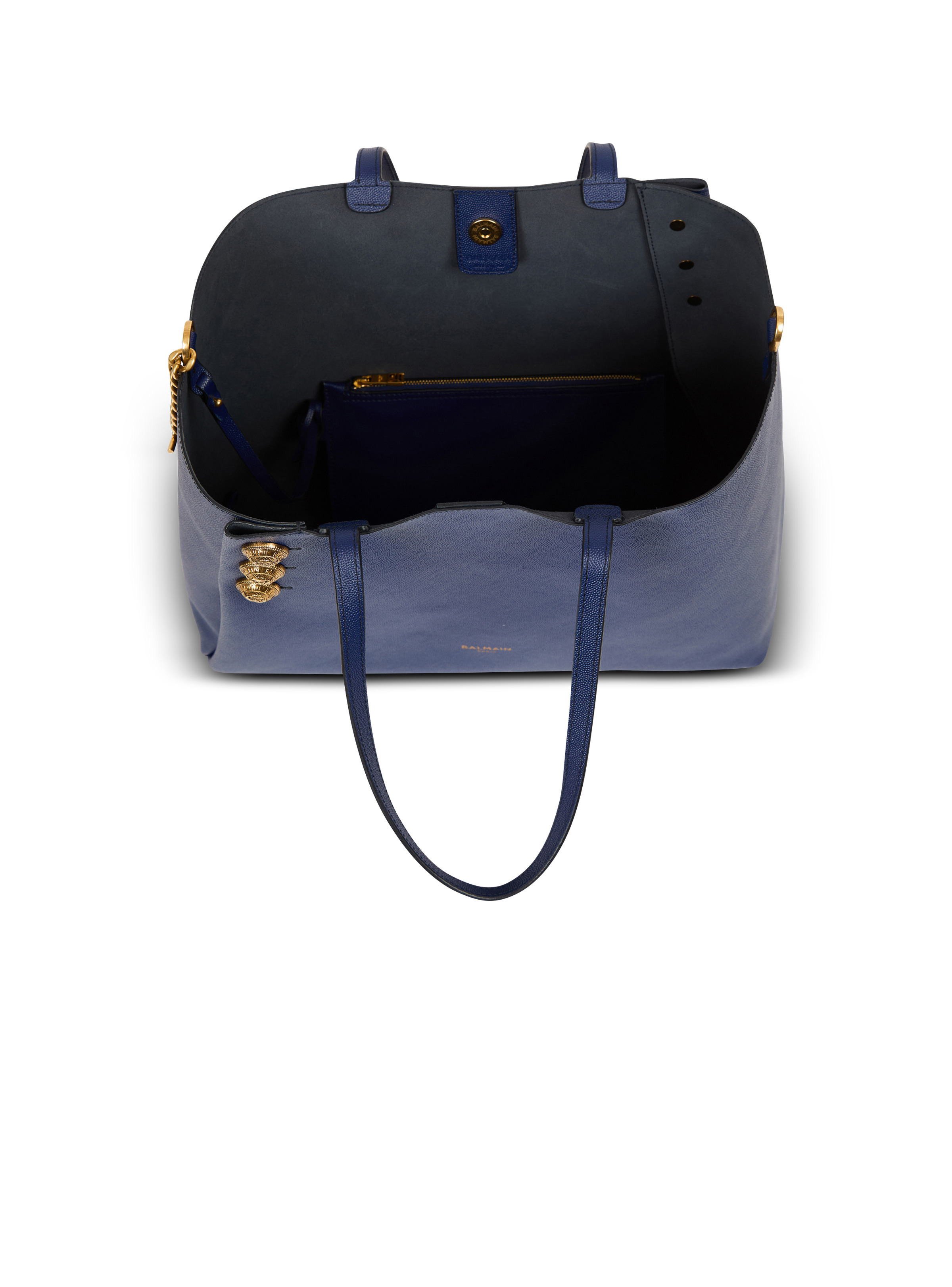 Emblème grained calfskin tote bag - 7