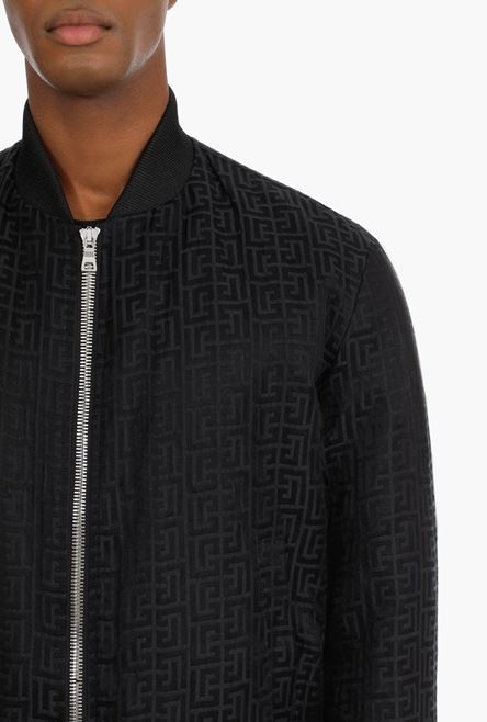 Reversible black bomber jacket with embossed Balmain logo - 6