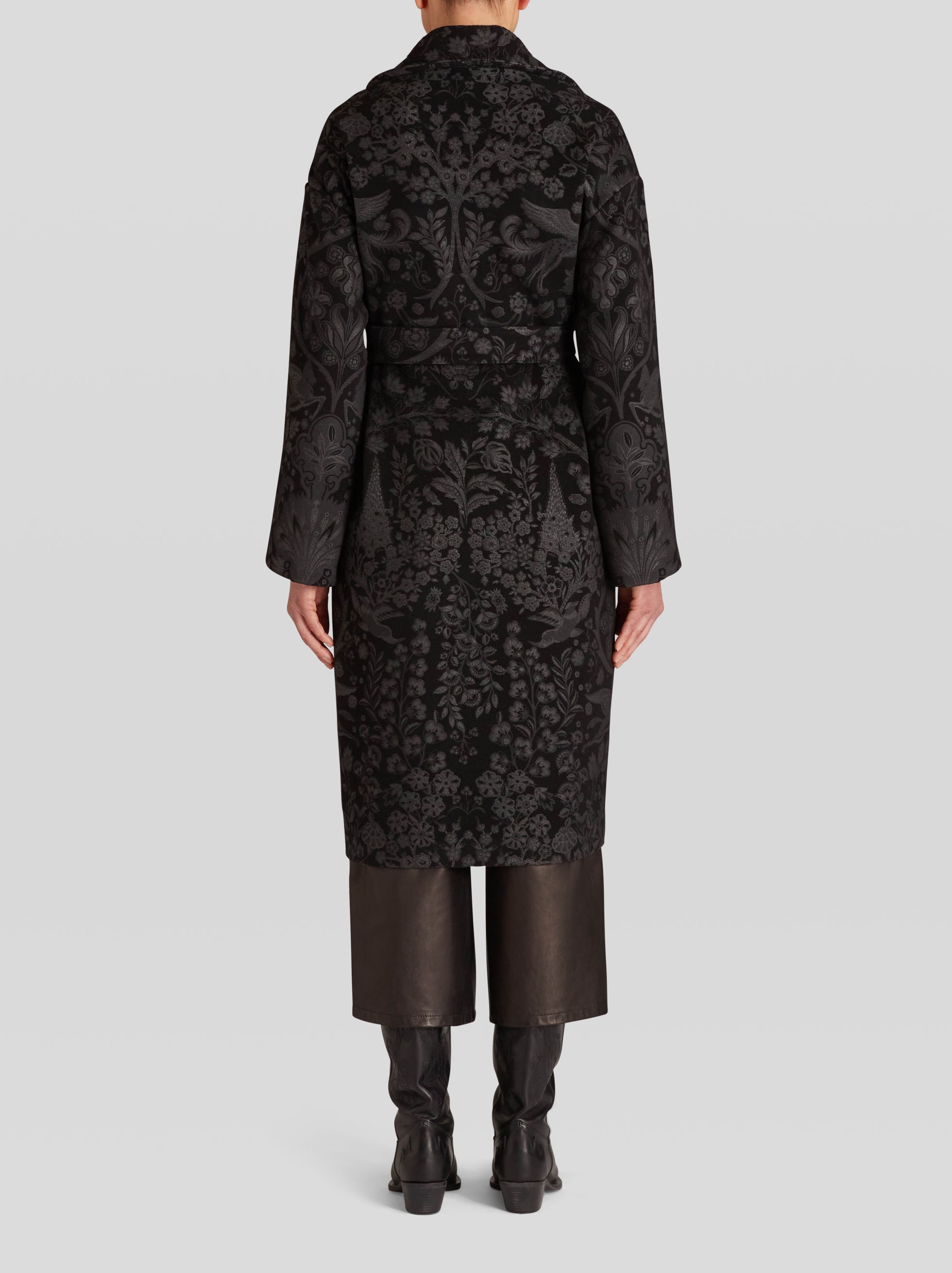 PRINTED WOOL AND CASHMERE COAT - 4