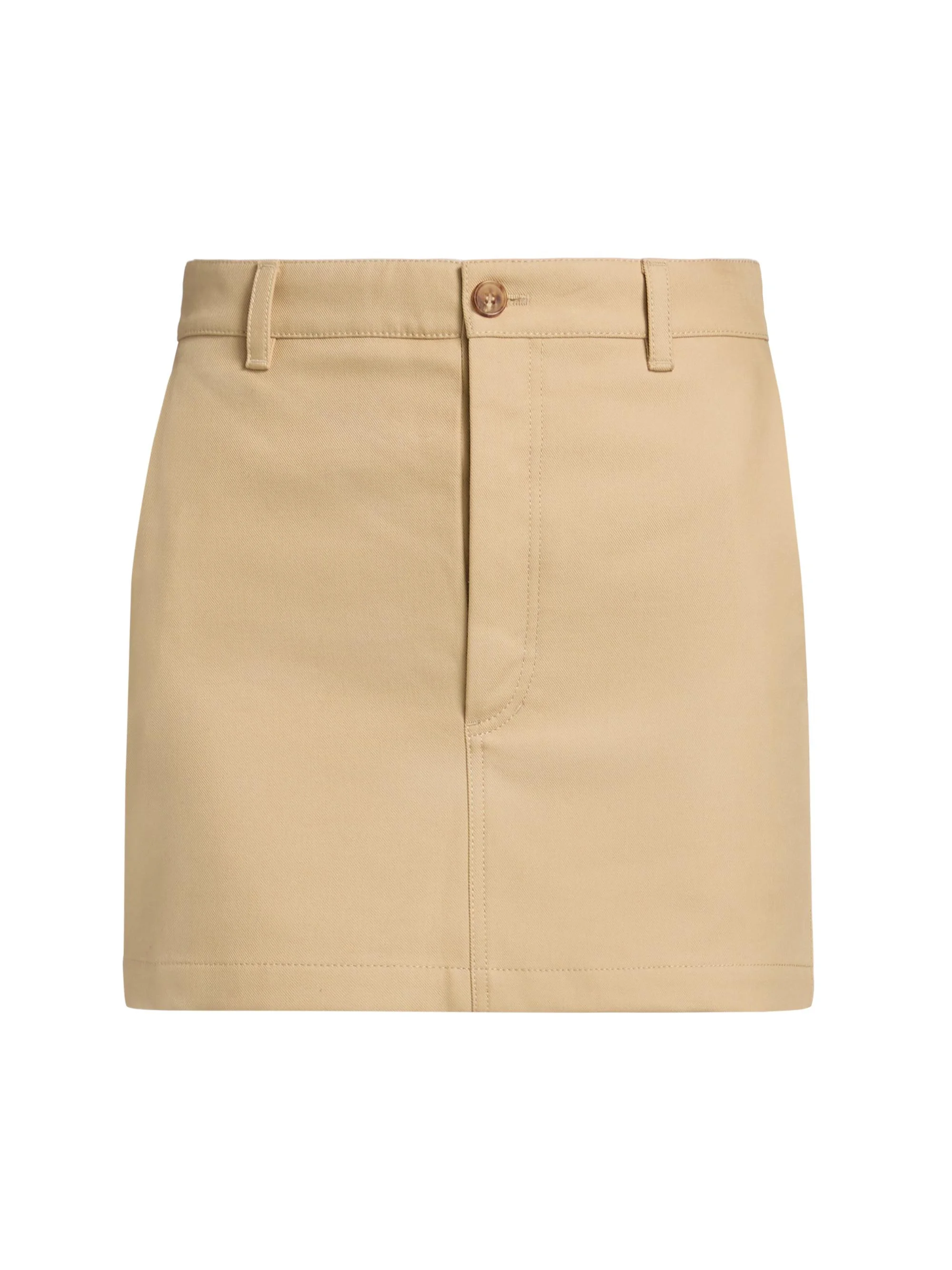 WARDROBE. NYC Women's Drill Cotton Twill Miniskirt - Khaki - 1