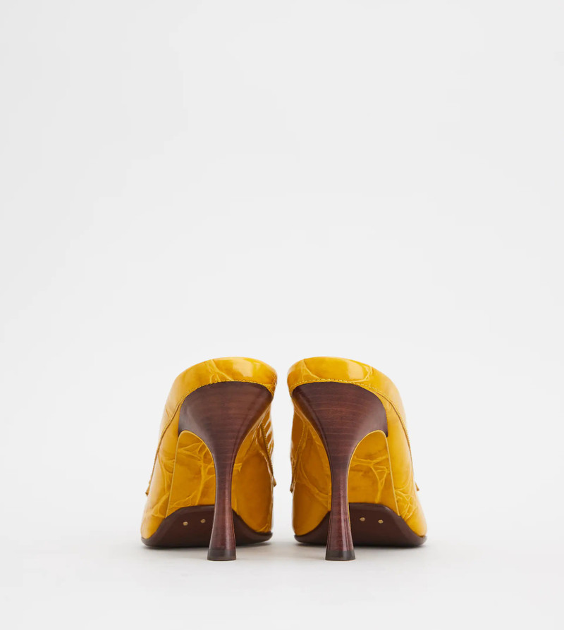 Tod's SPIGA MULES IN LEATHER - YELLOW outlook