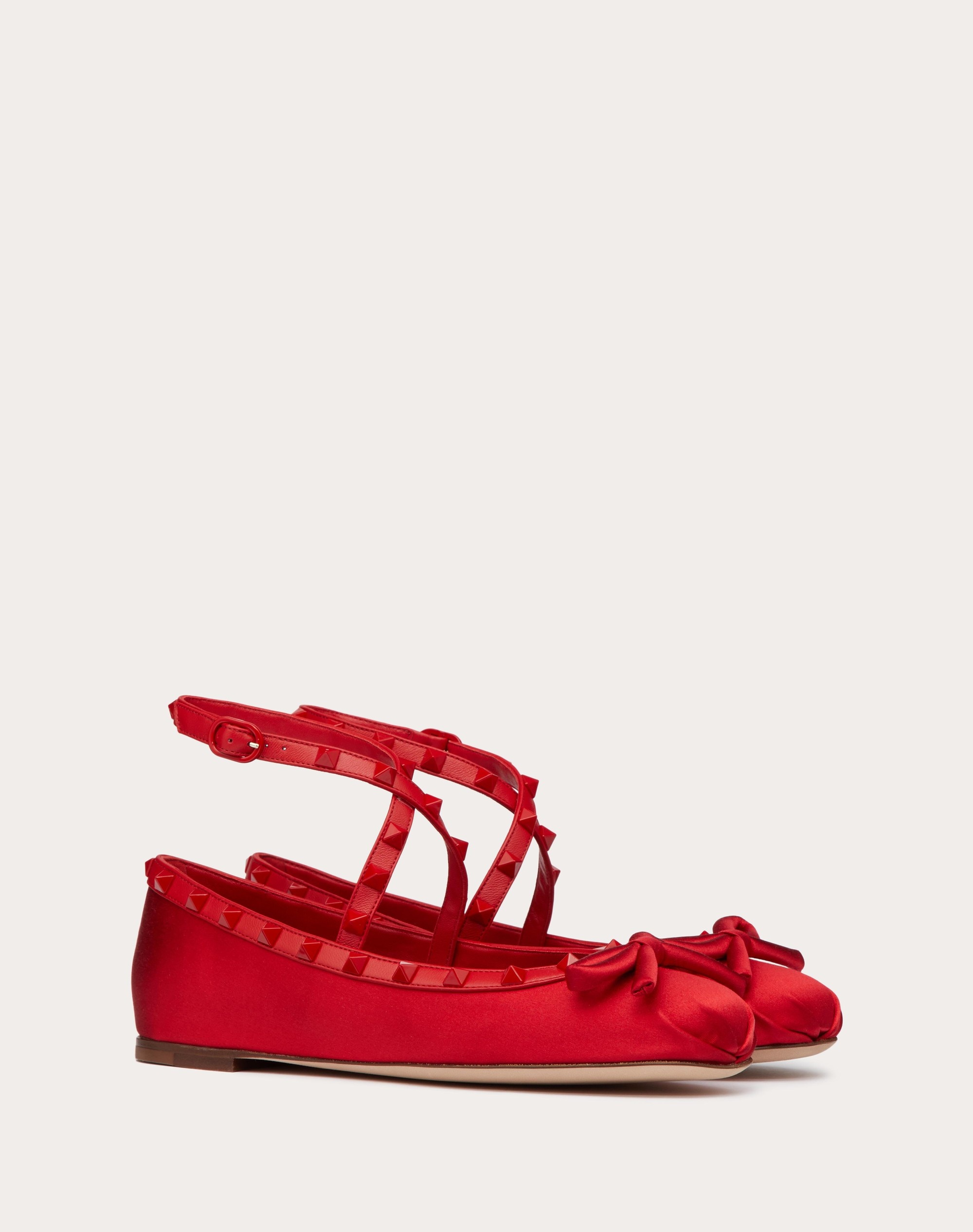 ROCKSTUD SATIN BALLERINAS WITH TONE-ON-TONE STUDS - 2