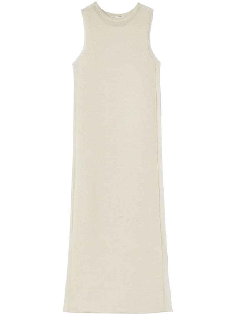 semi-sheer knit long dress 1