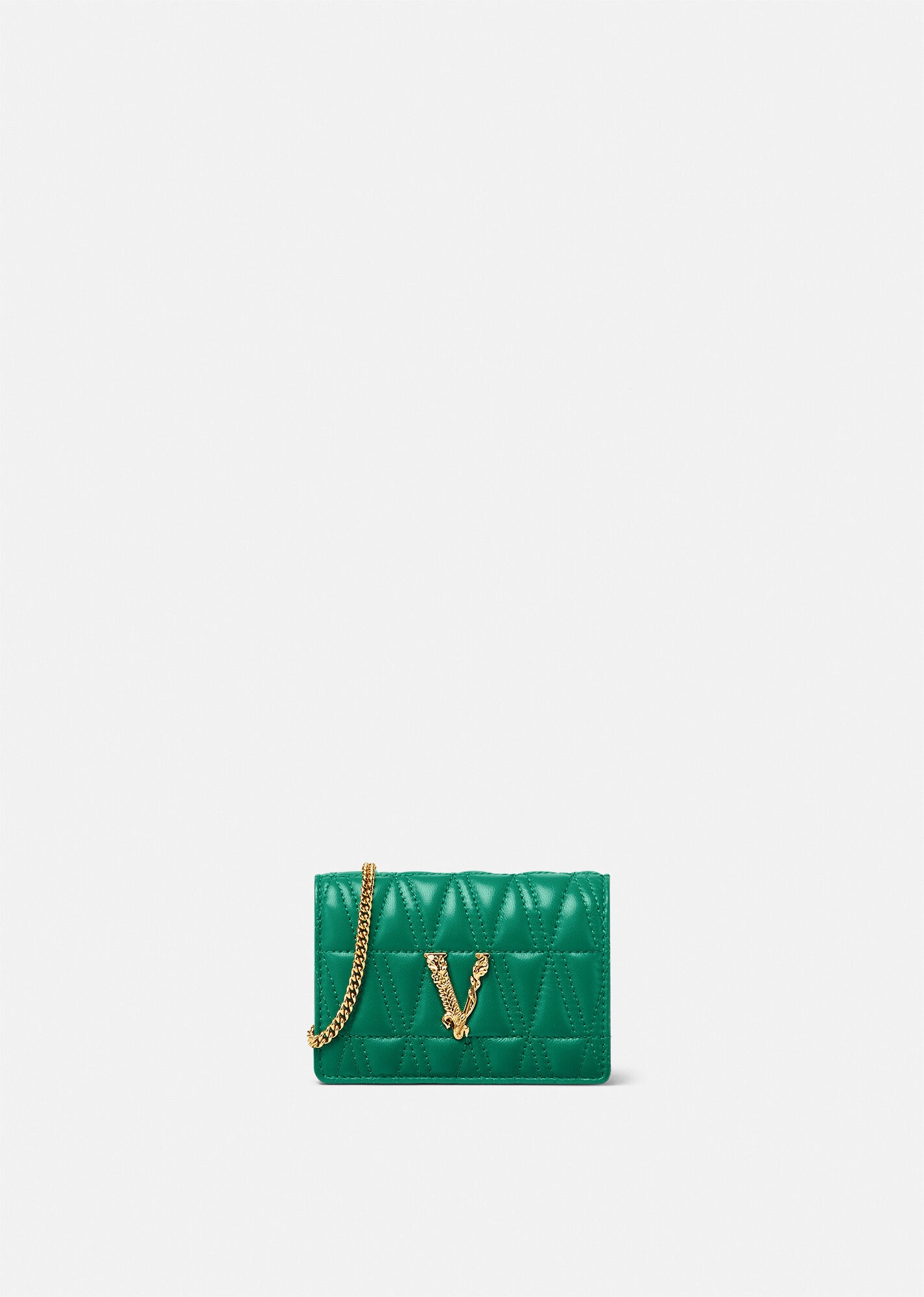 Versace Virtus Logo Baroque Leather Tote