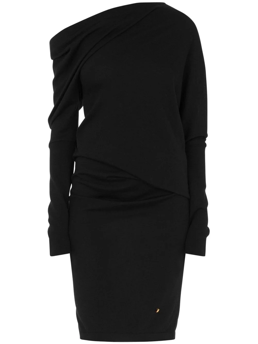 asymmetric neck mini dress - 1