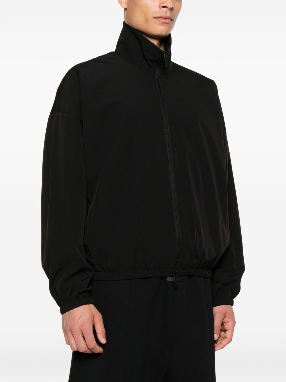 zip-up elastic-cuff jacket - 3
